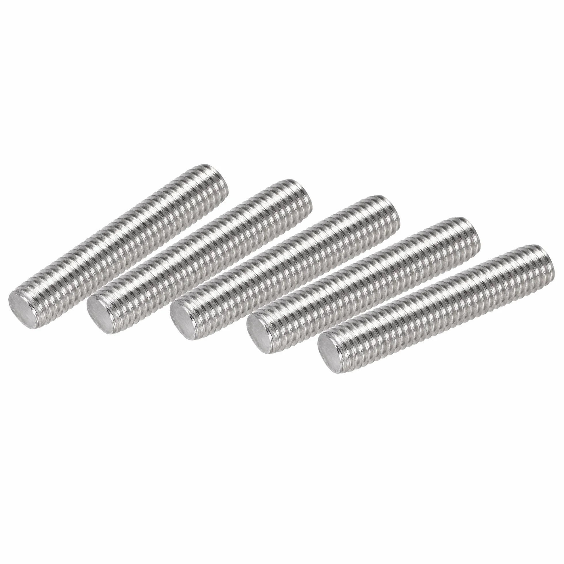 sourcing map 10 sztuk M10 x 50 mm pełny gwintowany pręt 304 stal szlachetna gwint prawy, M10-1,5 skok gwintu