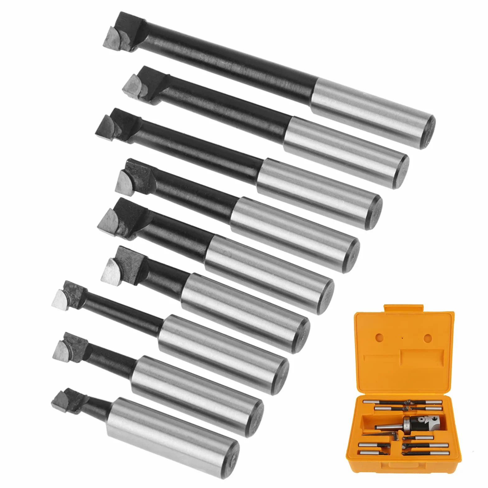 ZESTAW Głowic Wytaczarskich, ZESTAW Głowicy Wytaczarskiej 2 12 szt. Wytaczadła z Węglików Spiekanych MT2 M10 F1-12 Głowica Wytaczarska 50 Mm z 9 szt. Wytaczadeł 12 Mm