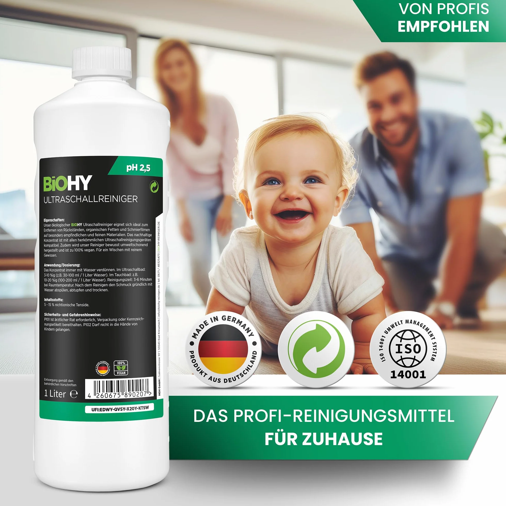 BiOHY Myjka ultradźwiękowa KONCENTRAT do kąpieli ultradźwiękowej 2 x 1l