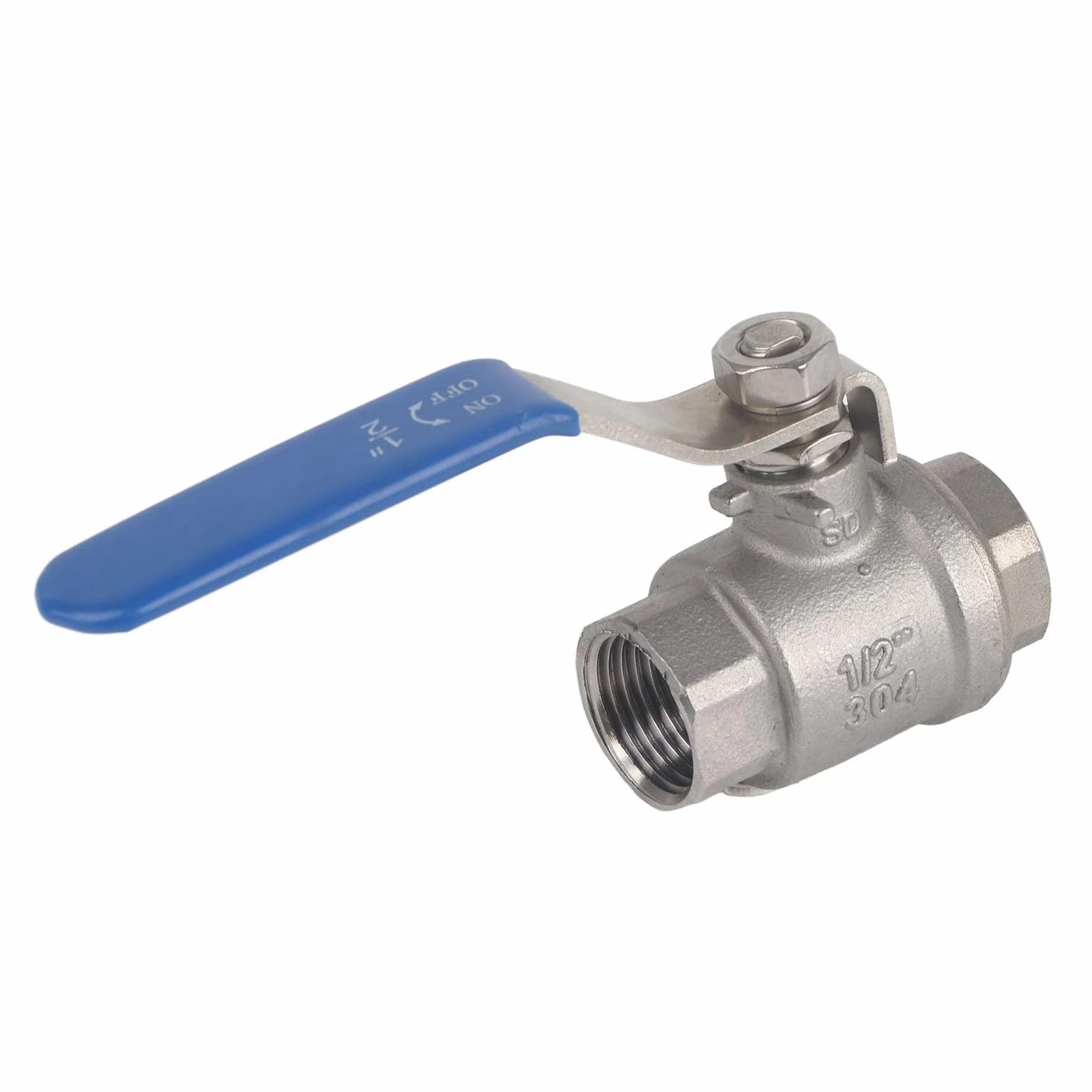 Zawór kulowy, stal nierdzewna, 2 zawory Inox 1 NPT, 2-drożny zawór kulowy z pełnym przepływem dźwigni obrotowej SS304, 1/2 zawór kulowy z pełnym przepływem
