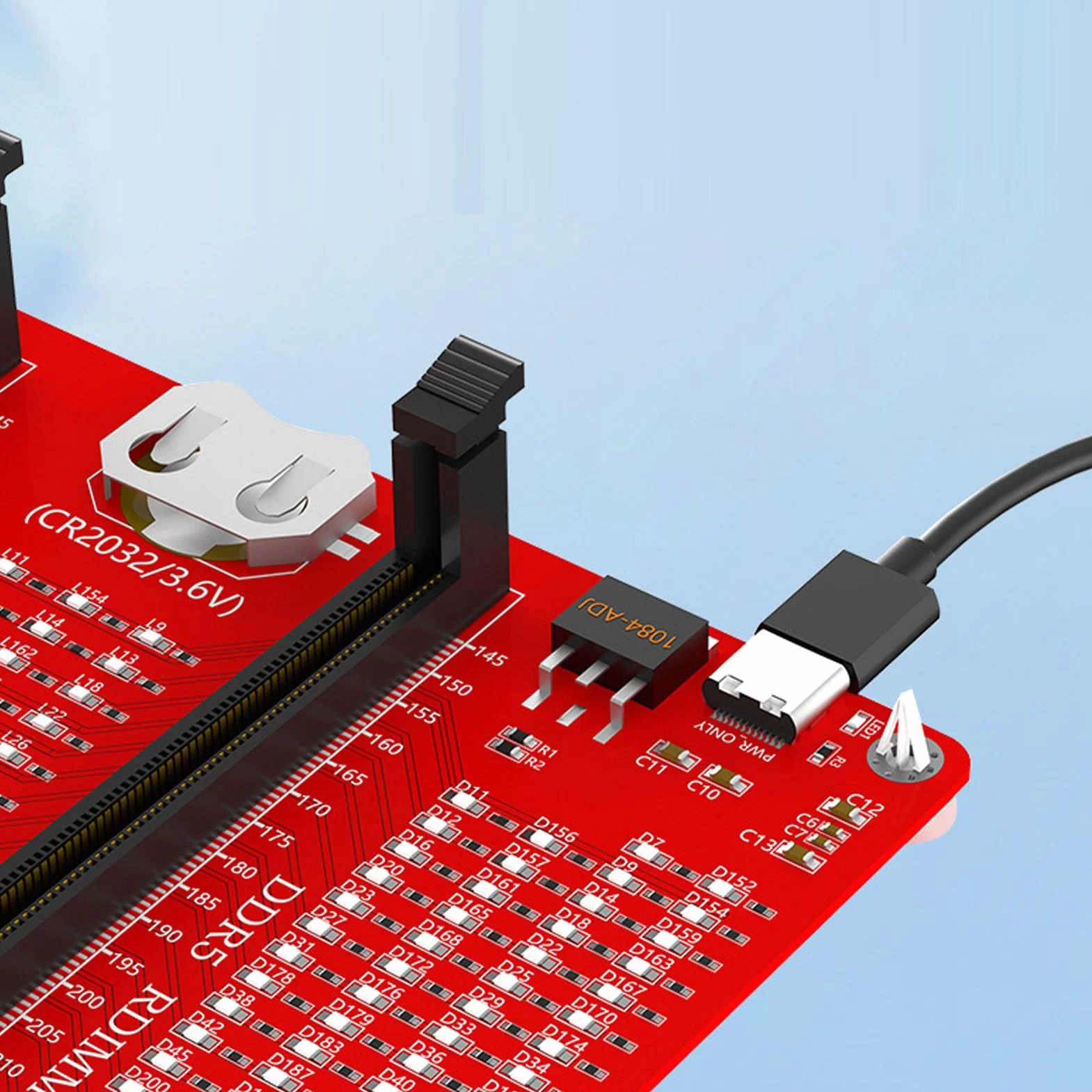 Tester Pamięci RAM 4 w 1 DDR3 DDR4 DDR5 Server DDR5 ze Wskaźnikiem LED i Podwójnym Zasilaczem