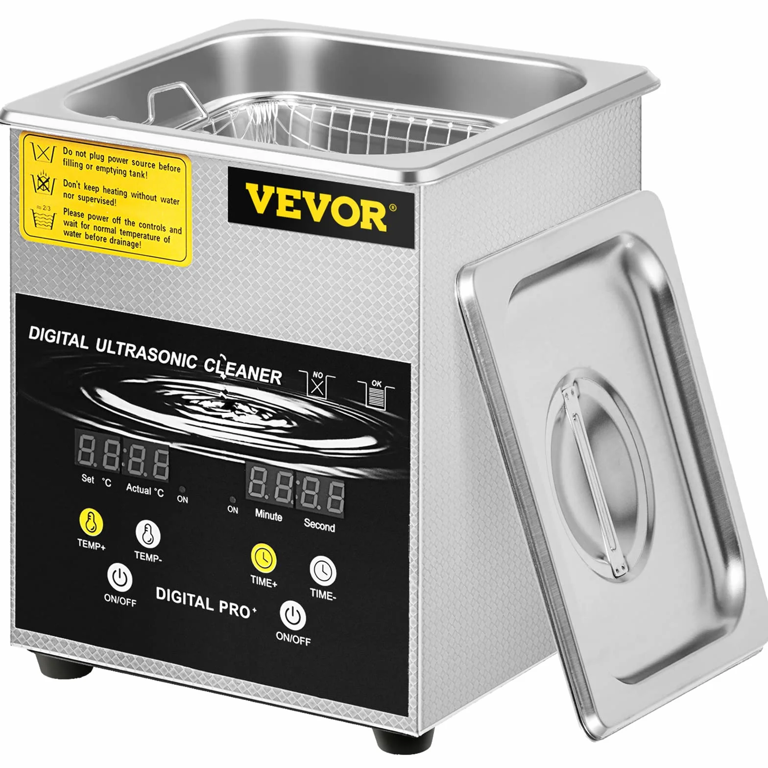 VEVOR Odkurzacz ultradźwiękowy 2 l 100 W Cyfrowy do czyszczenia biżuterii