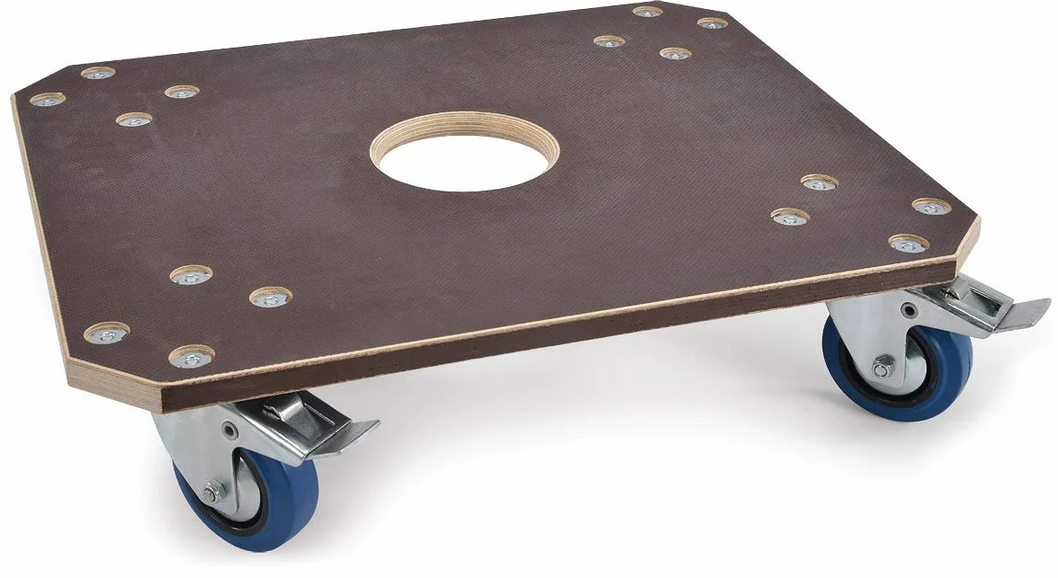 Profi-Rollbrett mit 450 kg Tragkraft | Hochwertige Schwerlast-Transporthilfe | 60x50x15cm Transportroller mit 2x Feststellbremse | Antirutsch-Rollwagen mit 21mm Siebdruckplatte | Dolly MADE IN GERMANY