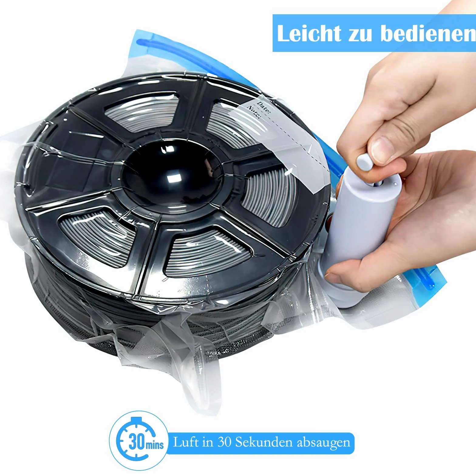 Worki próżniowe do filamentu 3D, zestaw 12 sztuk, odporne na wilgoć, wielokrotnego użytku