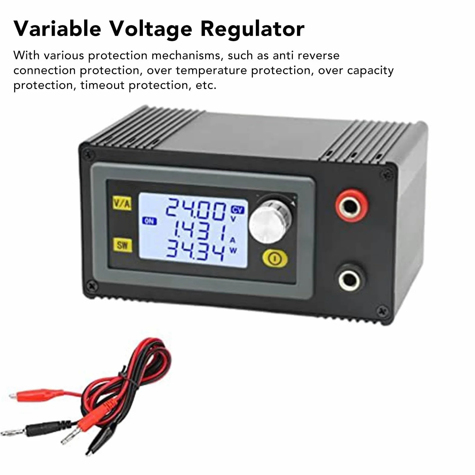 Przetwornik DC Boost, zmienny regulator napięcia 6 V-36 V do 0,6 V-36 V 5 A 80 W Moduł zasilania Step Up Down Transformator z wyświetlaczem LCD, regulowana regulacja napięcia