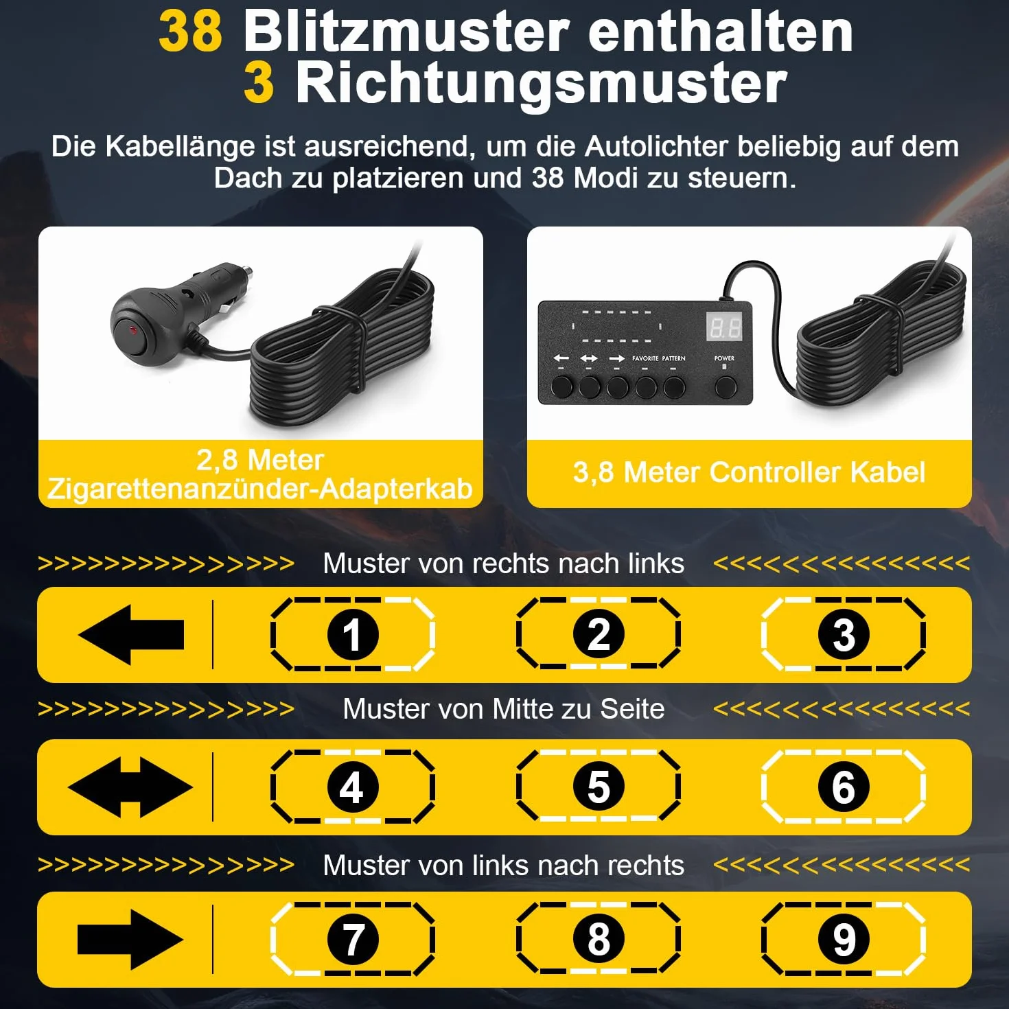 Obrotowe światło stroboskopowe LED, 12V-24V żółte światło awaryjne z 20 wytrzymałymi magnesami do pojazdów budowlanych wózka widłowego ciągnika przyczepy odśnieżarki