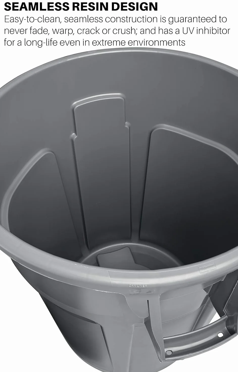 Rubbermaid Commercial Products Vented Brute okrągły pojemnik, 38 l, szary FG261000 szary