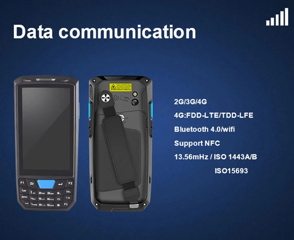 Skaner kodów kreskowych Android 9.0 Mobilny komputer ze skanerem laserowym Honeywell 1D, 4,5-calowy ręczny wytrzymały PDA bezprzewodowy WiFi 4G LTE do dostawy magazynu i zarządzania zapasami
