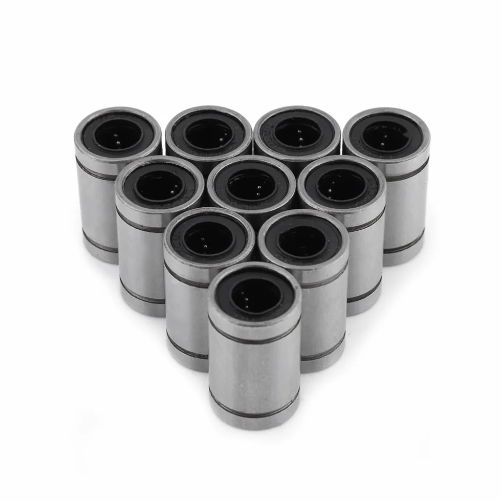 Akozon 10 sztuk LM8UU liniowe łożysko ruchu, liniowe łożysko kulkowe 8mm wału łożysko ślizgowe do drukarki 3D RepRap CNC