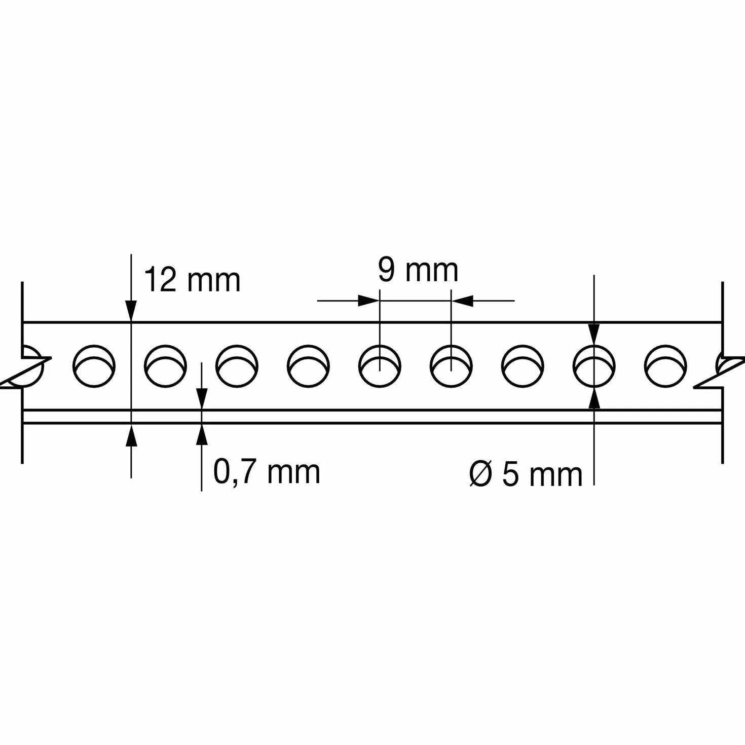 Stalowa Taśma Ocynkowana z Otworami Don Quichotte 12 mm x 10 m Srebrna