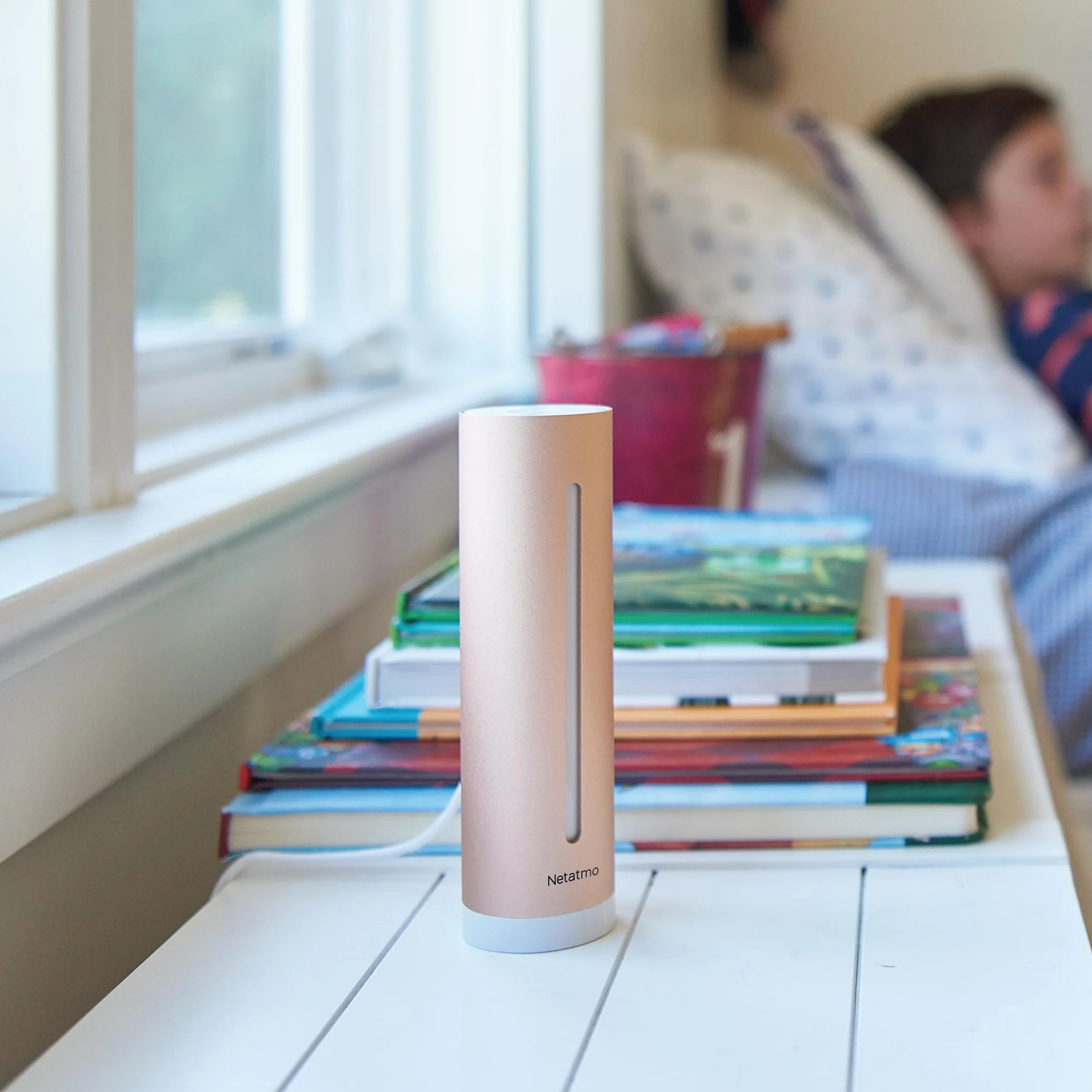 Netatmo Inteligentny Czujnik Jakości Powietrza w Pomieszczeniach, CO2, Temperatura, Wilgotność, Hałas - Kontrola Domu, Zdrowe Środowisko, Automatyczne Alarmy - NHC-EC