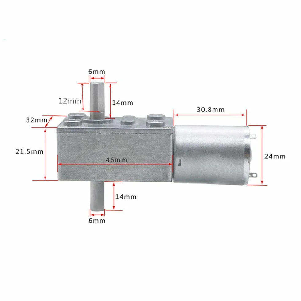 DollaTek JGY-370 DC 24 V 150 RPM podwójny wa?ek przek?adnia ?limakowa silnik samozaciskowy przek?adnia redukcyjna