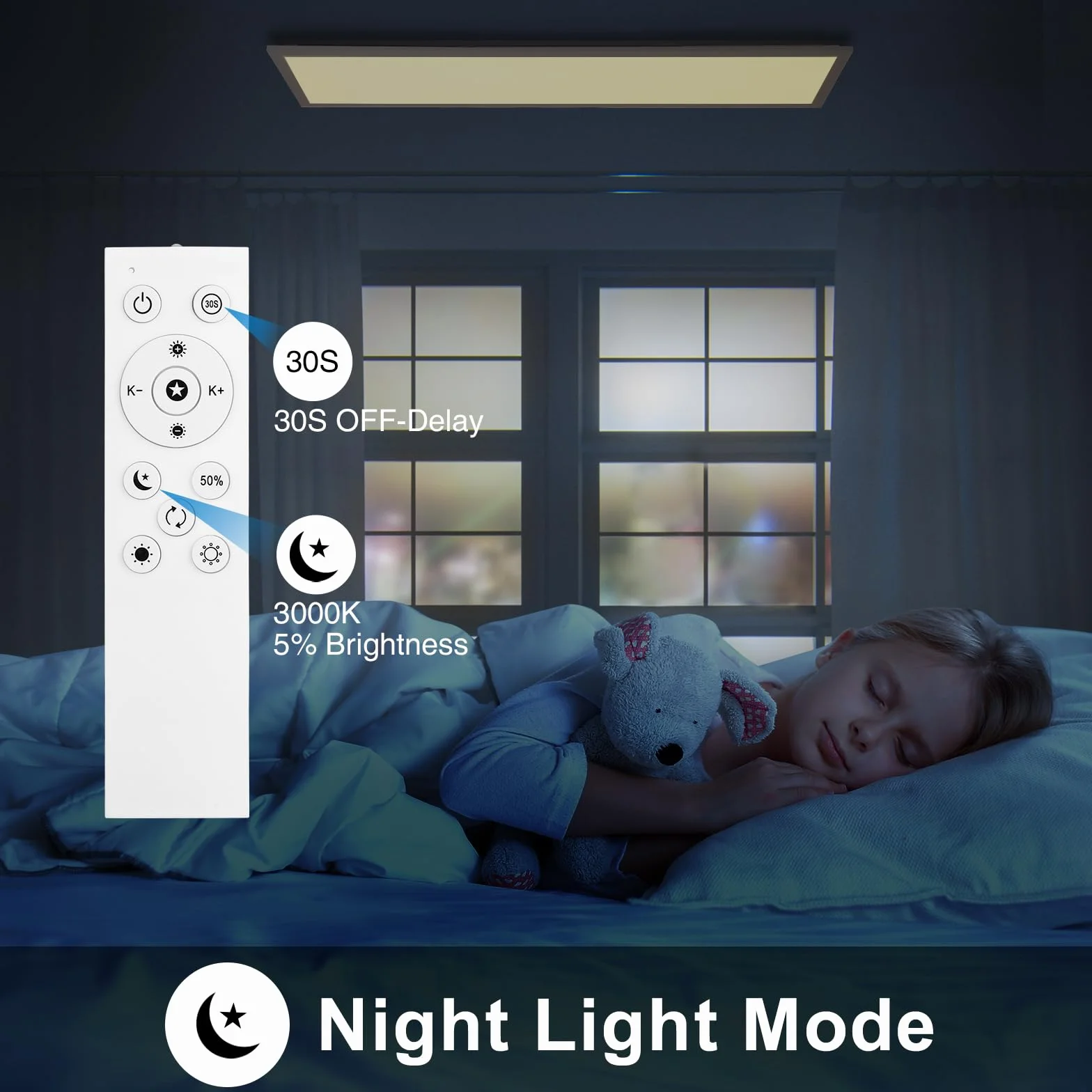 Oraymin Lampa sufitowa LED panel 100x25 cm 30W 3300 lm CCT ściemniana 3000-6500 K