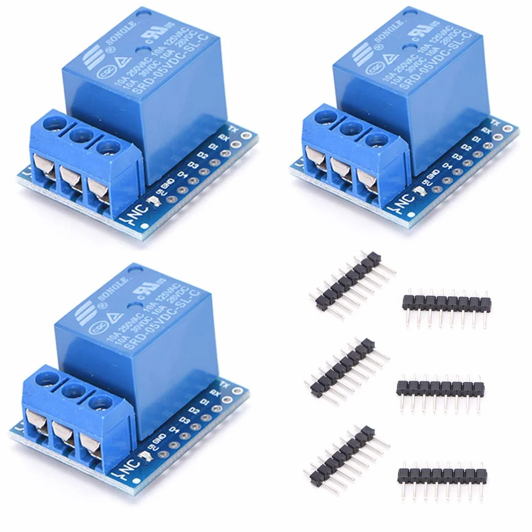 3 szt. 5 V D1 mini przekaźnik tarcza 5 V D1 mini moduł przekaźnikowy do WeMos D1