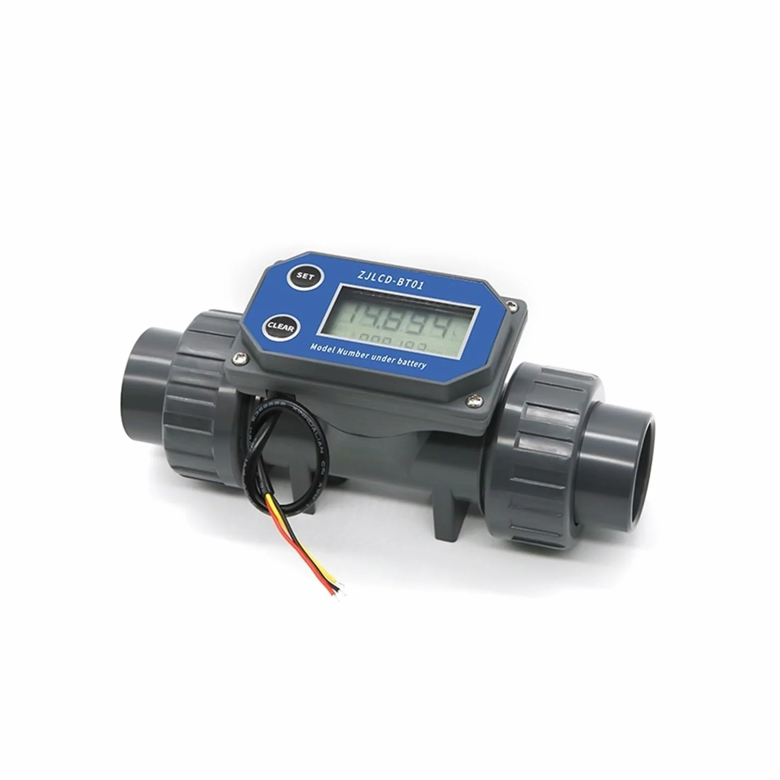 Elektroniczny przepływomierz turbinowy DN25-80 z wyświetlaczem LCD, przepływomierz cieczy z rur PVC do nawadniania gospodarstw rolnych/ogrodów Wysoka czułość, niskie opóźnienie(Without cable,DN40)