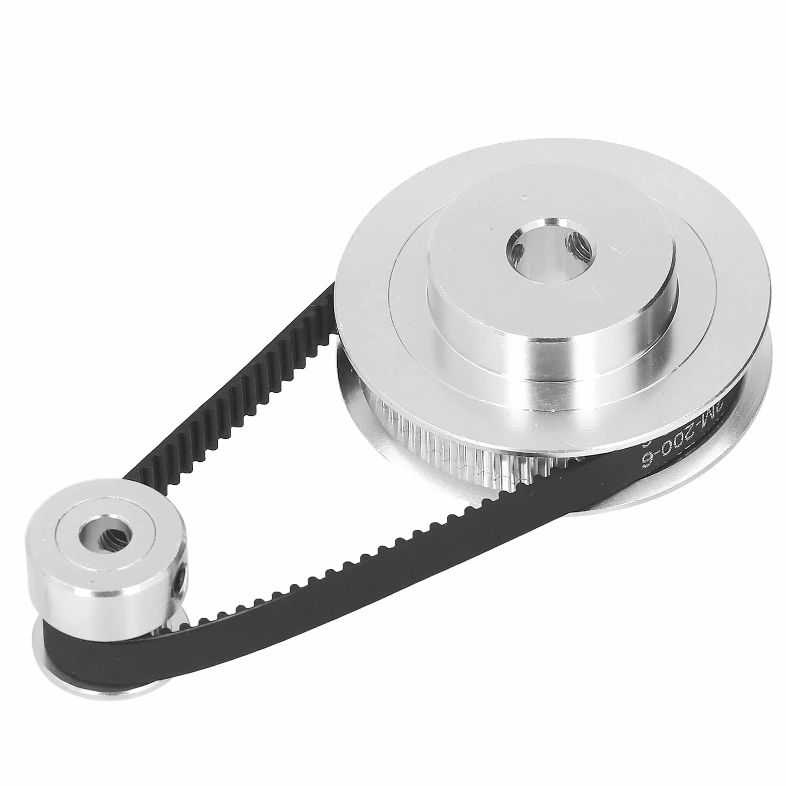 2-pakowe Koło Synchroniczne - Elastyczny, Zamknięty Pasek Rozrządu 20T 60T, Koło Rozrządu ze Stopu Aluminium Długość 200mm, Szerokość 6mm(20t 5mm (0,2 cala) plus 60t 8mm (0,31 cala))