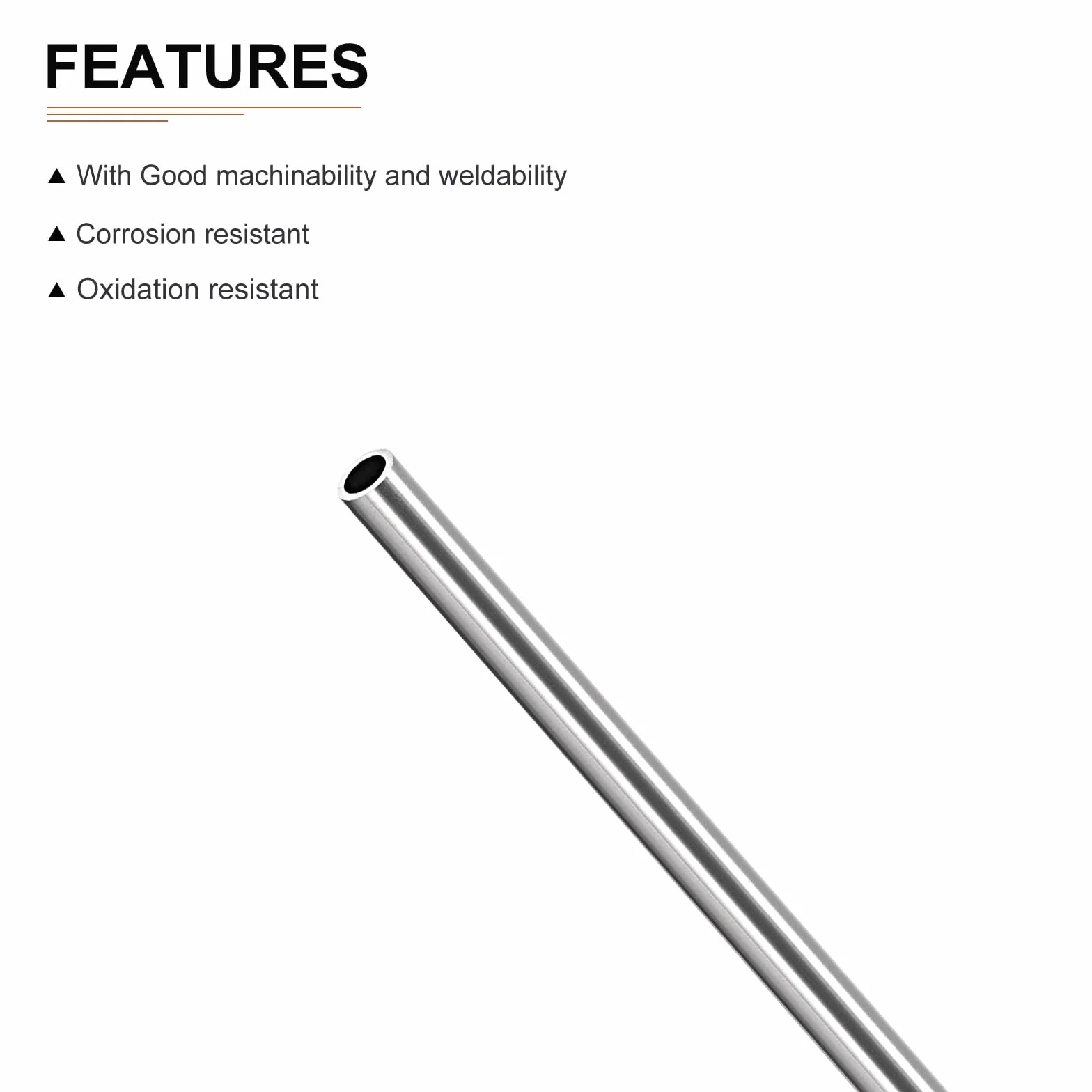 DTGN 8 mm x 1 mm x 250 mm (ADxWall TxL) rura ze stali nierdzewnej 304 - 2 sztuki - dobre do wyposażenia maszynowego - polerowane węże metalowe