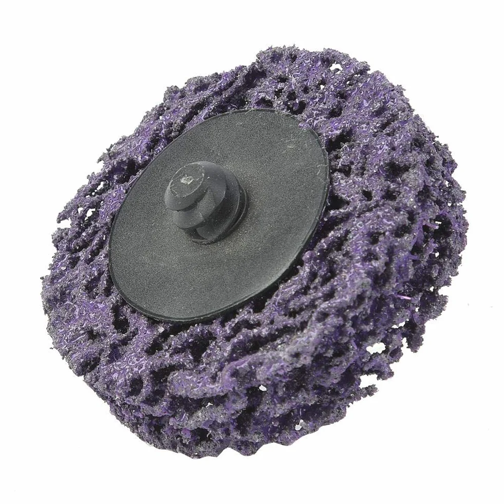 Ściernica, 5 szt. 5 cm 50 mm Poly Strip Disc Roll Lock ściernica do usuwania rdzy dostępna w kolorze wielokolorowym, fioletowym, czarnym, polerowanym dyskiem (5 cm, fioletowy)