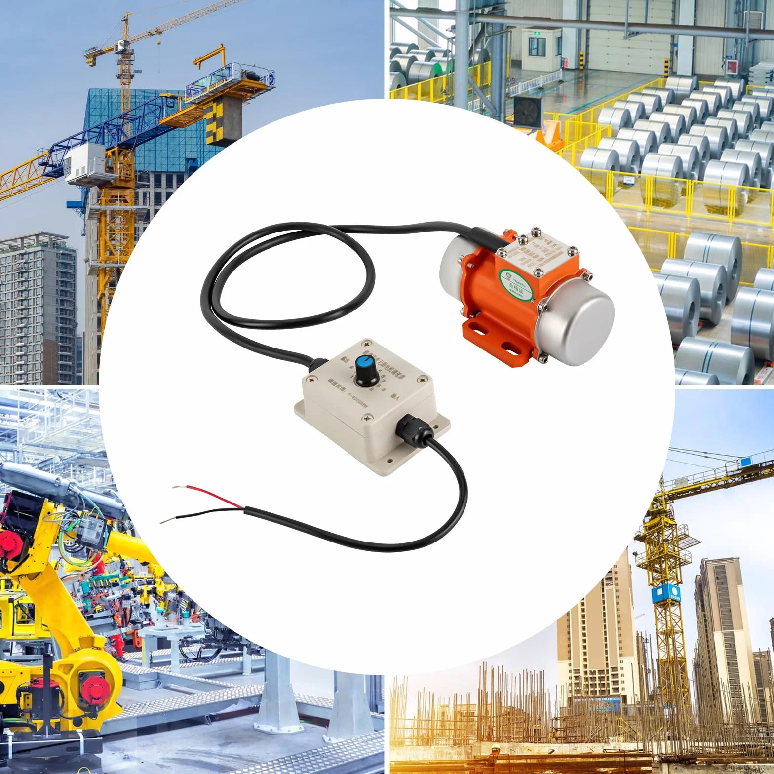 Silnik wibracyjny 12 V, 30 W, 50 Hz, silnik wibracyjny, wielofunkcyjny silnik z regulatorem prędkości obrotowej, asynchroniczny, , elektryczny silnik wibracyjny, prąd stały do urządzeń
