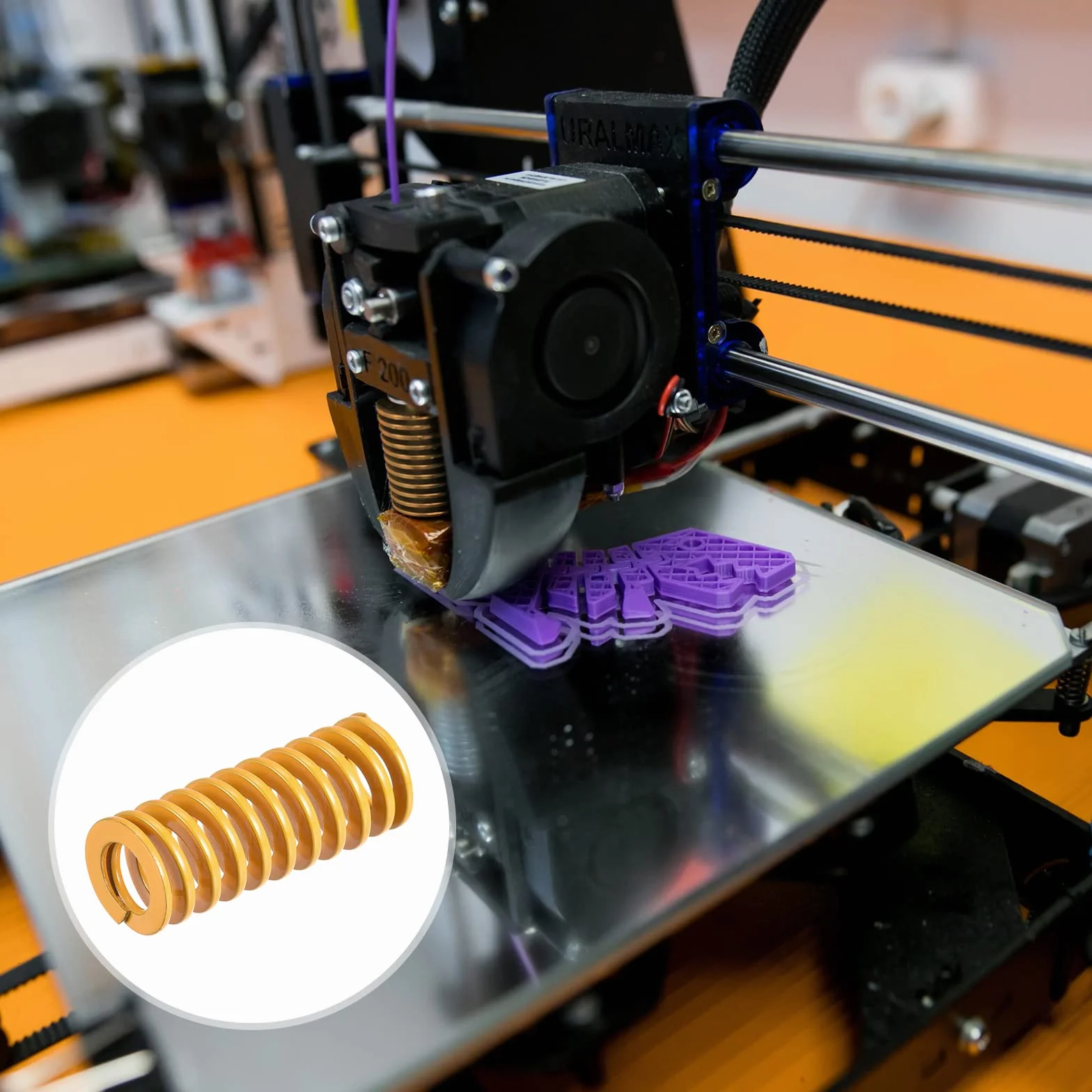 sourcing map 5 sztuk sprężyn dociskowych 3D 10 mm AD 25 mm długości, żółte sprężyny naciskowe do drukarki 3D, akcesoria, sprężyny, sprężyny, sprężyny, sprężyny, sprężyny, sprężyny, sprężyny, sprężyny