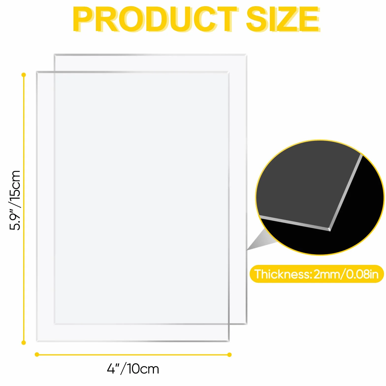 Przezroczyste arkusze akrylowe 2 mm 10x15 cm zestaw 15 sztuk do ramek na zdjęcia