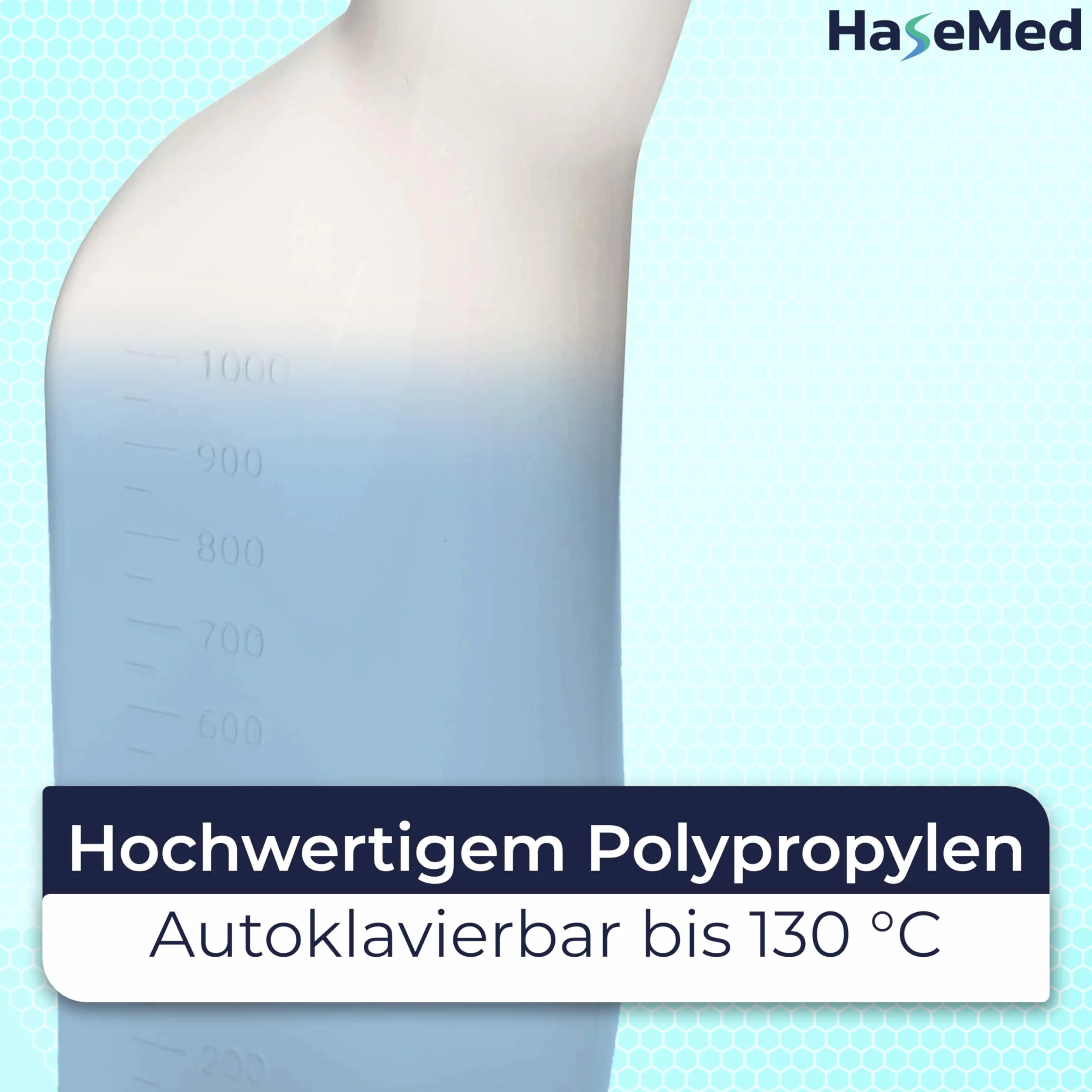 HaseMed butelka na mocz dla mężczyzn 1000 ml z pokrywką z polipropylenu