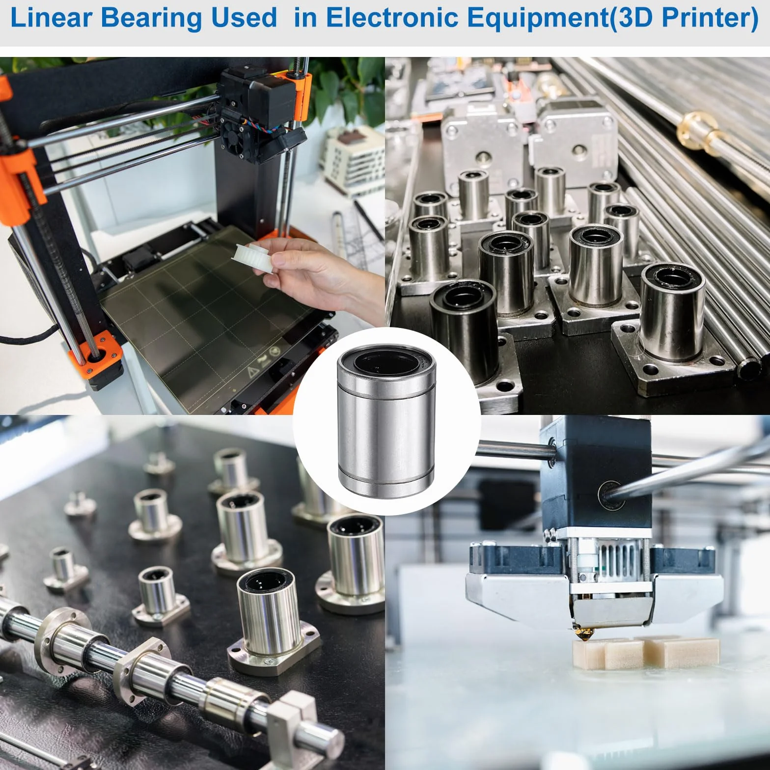 Łożysko liniowe LM6LUU 6 mm x 12 mm x 35 mm, dwustronne uszczelnione, stal łożyskowa do CNC