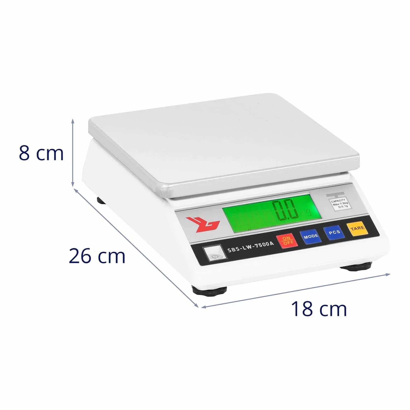 Steinberg SBS-LW-7500A Profesjonalna waga precyzyjna 7,500g/0,1g 18x18cm