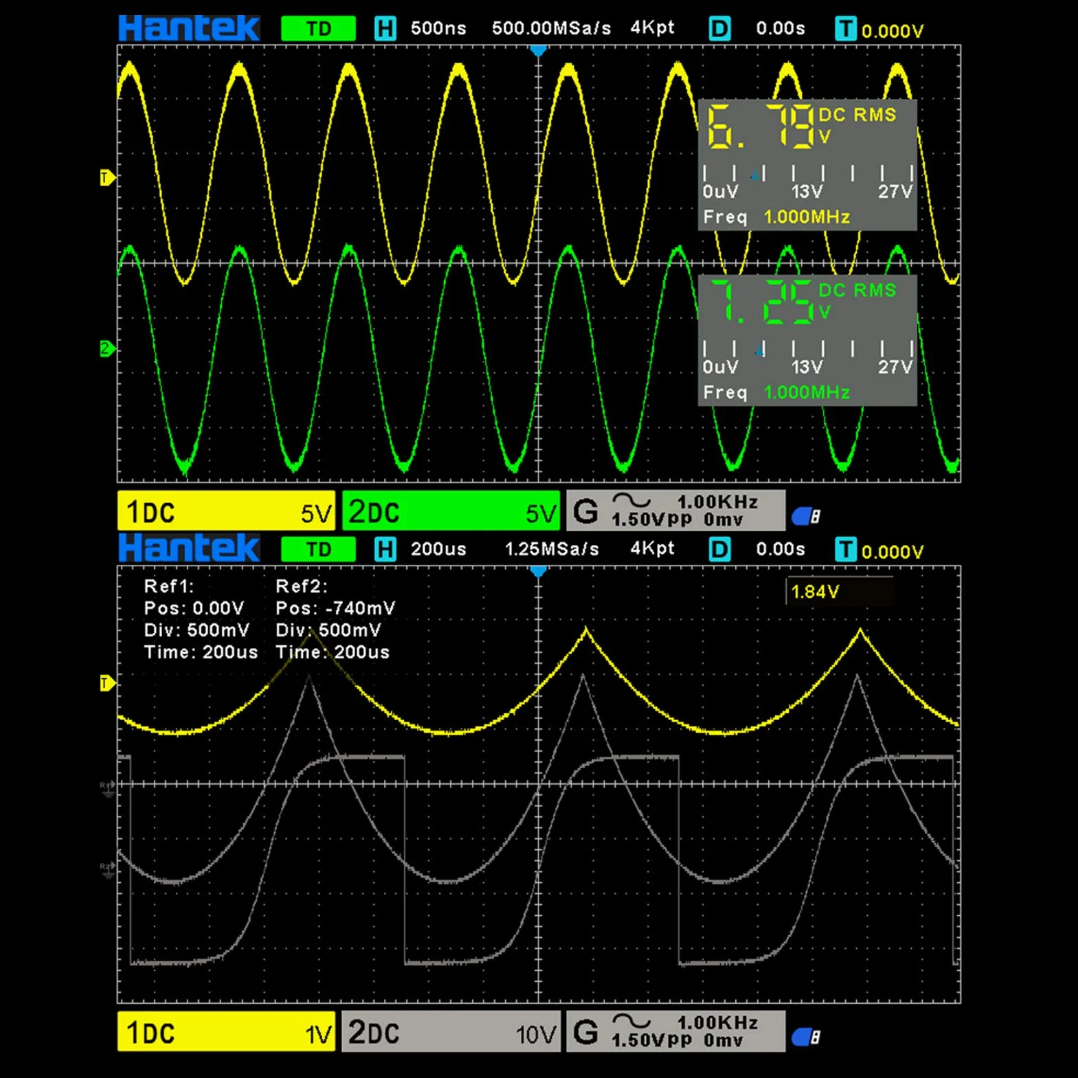 Irfora Cyfrowy licznik oscyloskopu DSO2D15 Oscylometr na pulpicie 800 * 480 pikseli 7-calowy ekran TFT LCD 2CH + 1CH Szerokość pasma 150 1GSa / s Częstotliwość