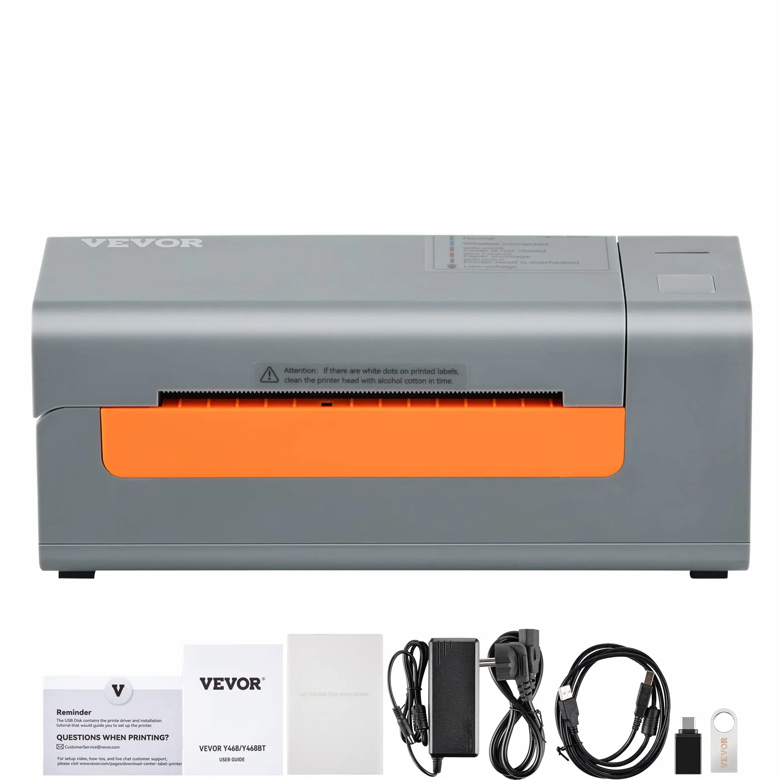 VEVOR Thermal Label Printer 203DPI 4x6 USB 150 mm/s bezpośrednia termiczna drukarka etykiet szara