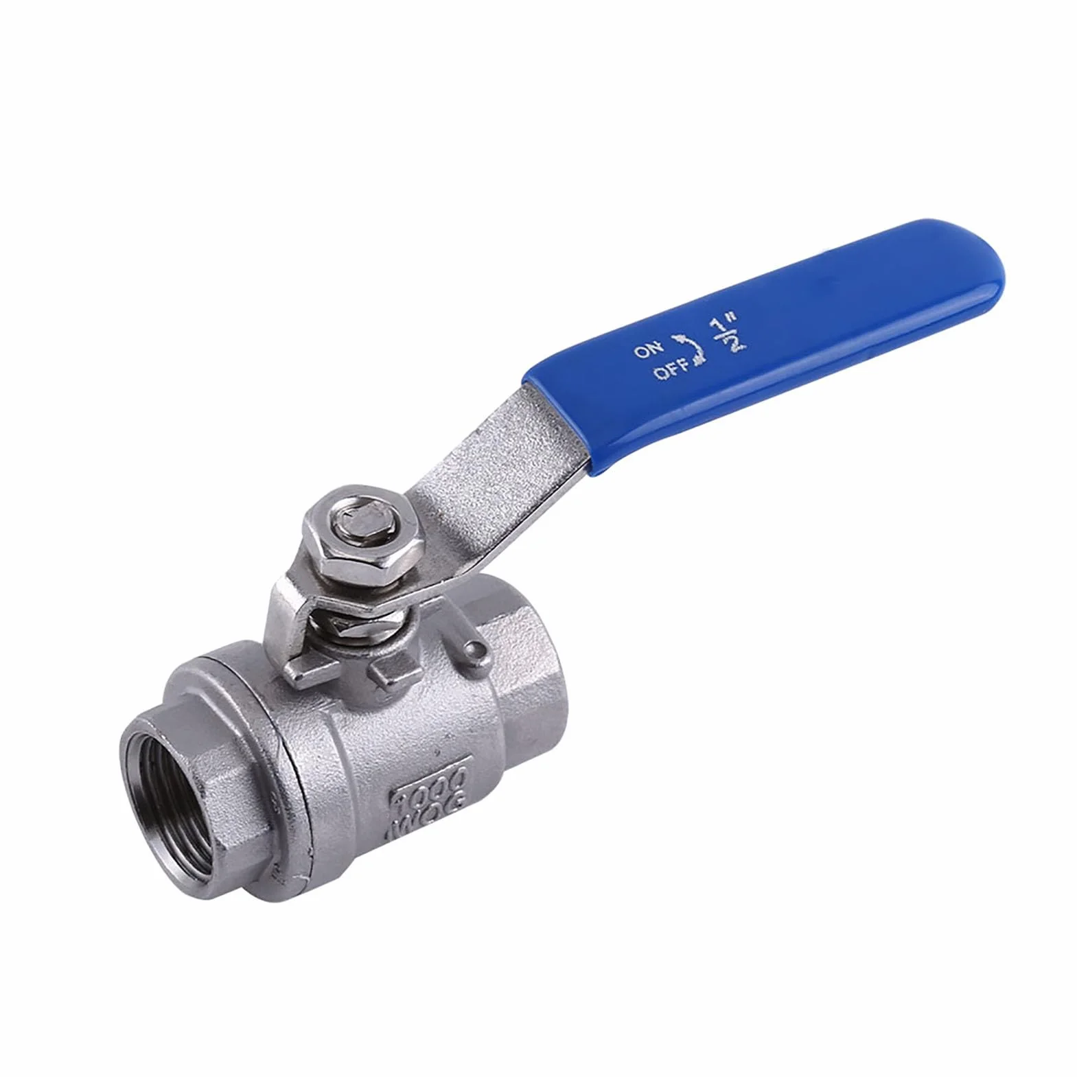 Zawór kulowy, stal nierdzewna, 2 zawory Inox 1 NPT, 2-drożny zawór kulowy z pełnym przepływem dźwigni obrotowej SS304, 1/2 zawór kulowy z pełnym przepływem