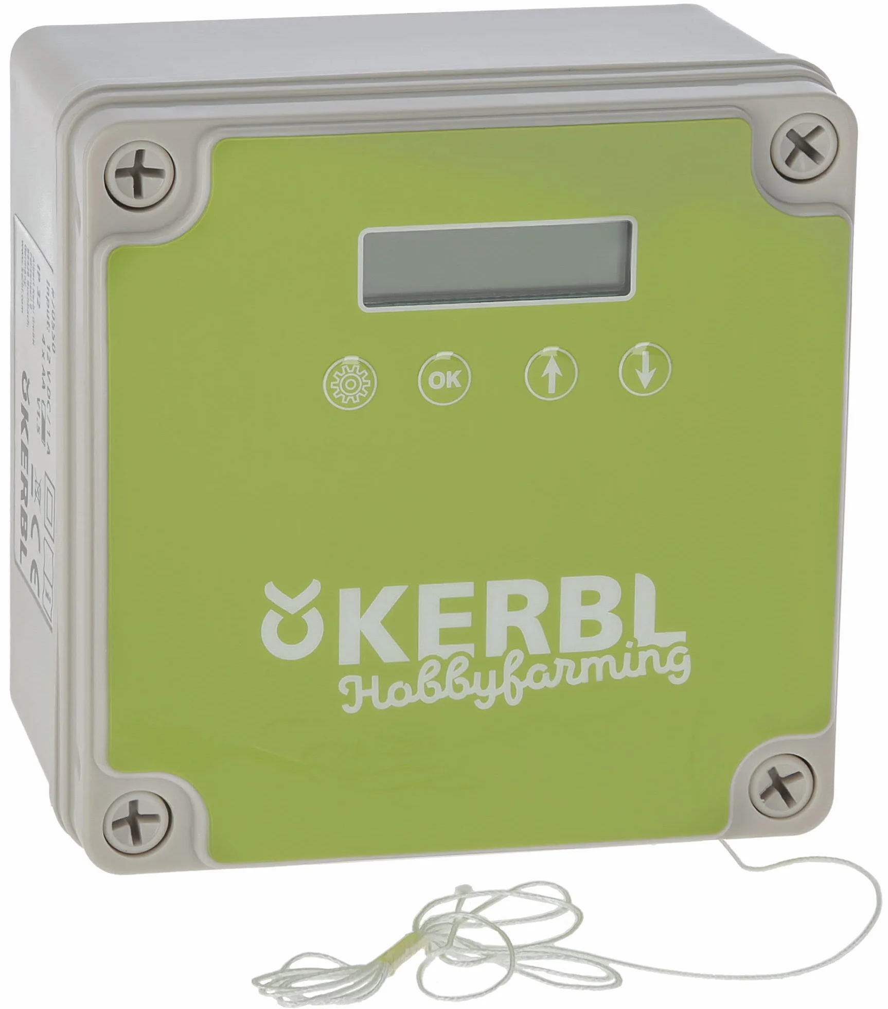 Kerbl Hobbyfarming Automatyczna kontrola drzwi dla kurczaków, sterowanie klapą dla kurczaków, plastik, z czujnikiem światła, 3-letnia gwarancja