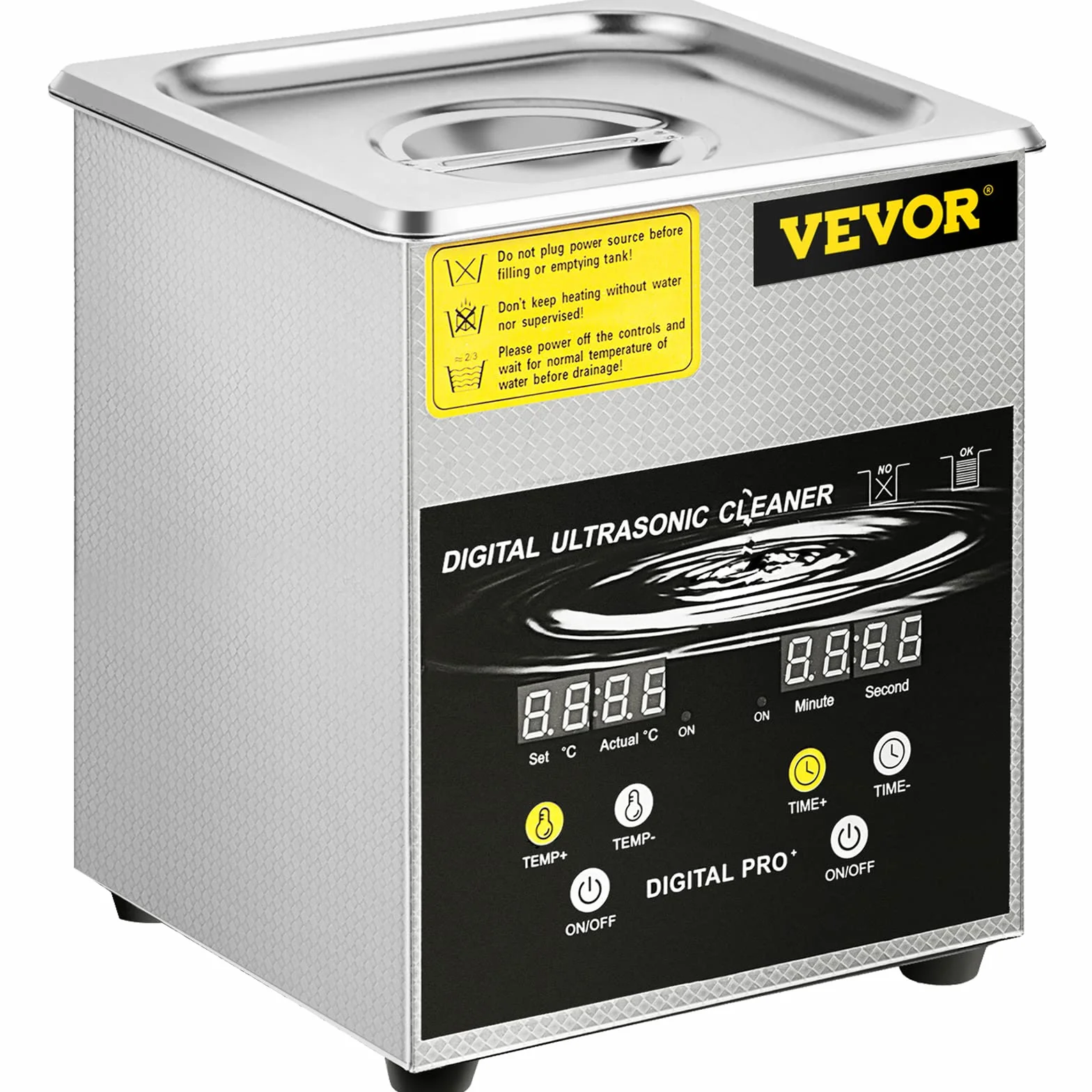 VEVOR Odkurzacz ultradźwiękowy 2 l 100 W Cyfrowy do czyszczenia biżuterii