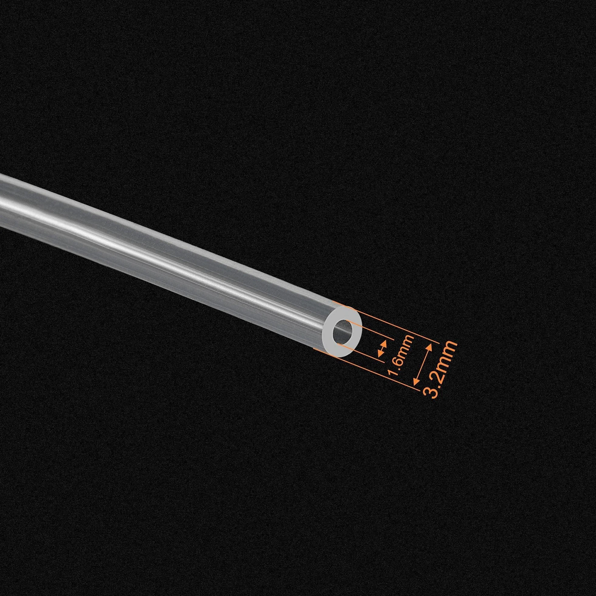 TA-VIGOR Rurka silikonowa, średnica 1,6 mm x średnica 3,2 mm, długość 1 m, elastyczna rura z gumy silikonowej klasy spożywczej, wąż wodny, do przekładni pompy, przezroczysta