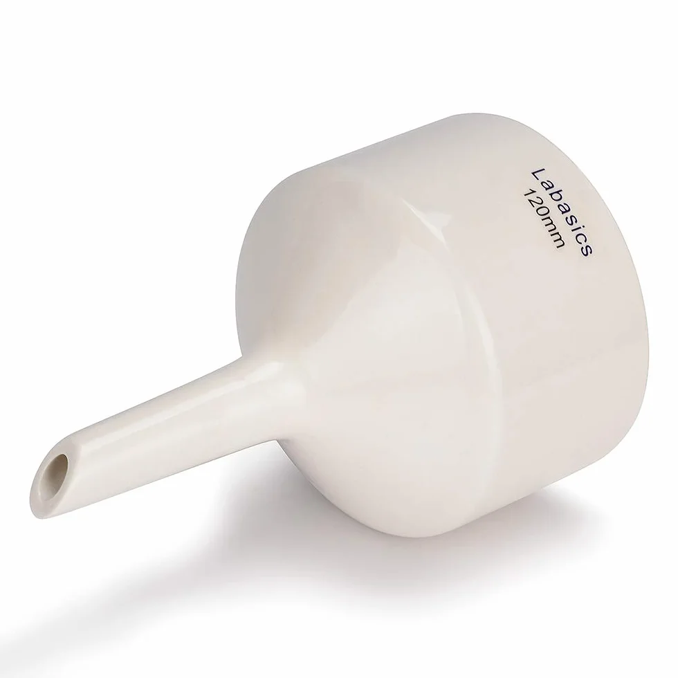 Labasics Lejek Książkowy z Porcelany, 120 mm, Lejek Filtrujący OD 12 cm ID 10,8 cm, do Laboratorium, Biały