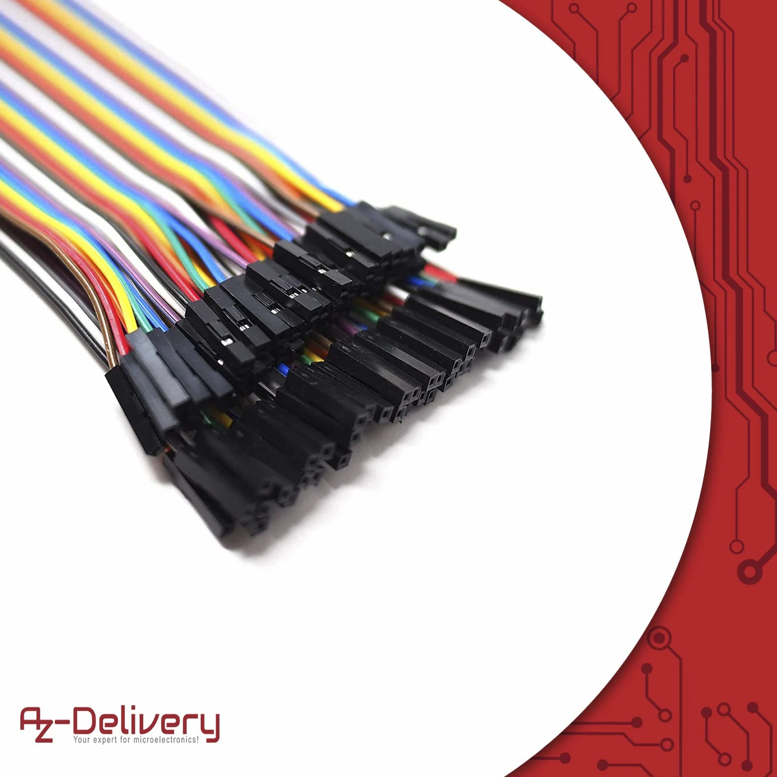 AZDelivery Jumper Wire Cable 20 cm F2F Female to Female 40 szt. kompatybilny z Arduino Raspberry Pi