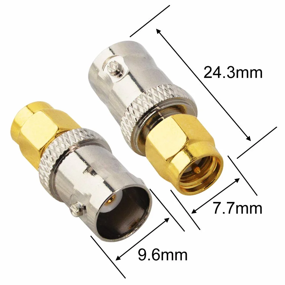 Adapter BNC SMA wtyczka koncentryczna do gniazda BNC, koncentryczny do anten RF LAN bezprzewodowy WiFi radio amator SDR 2