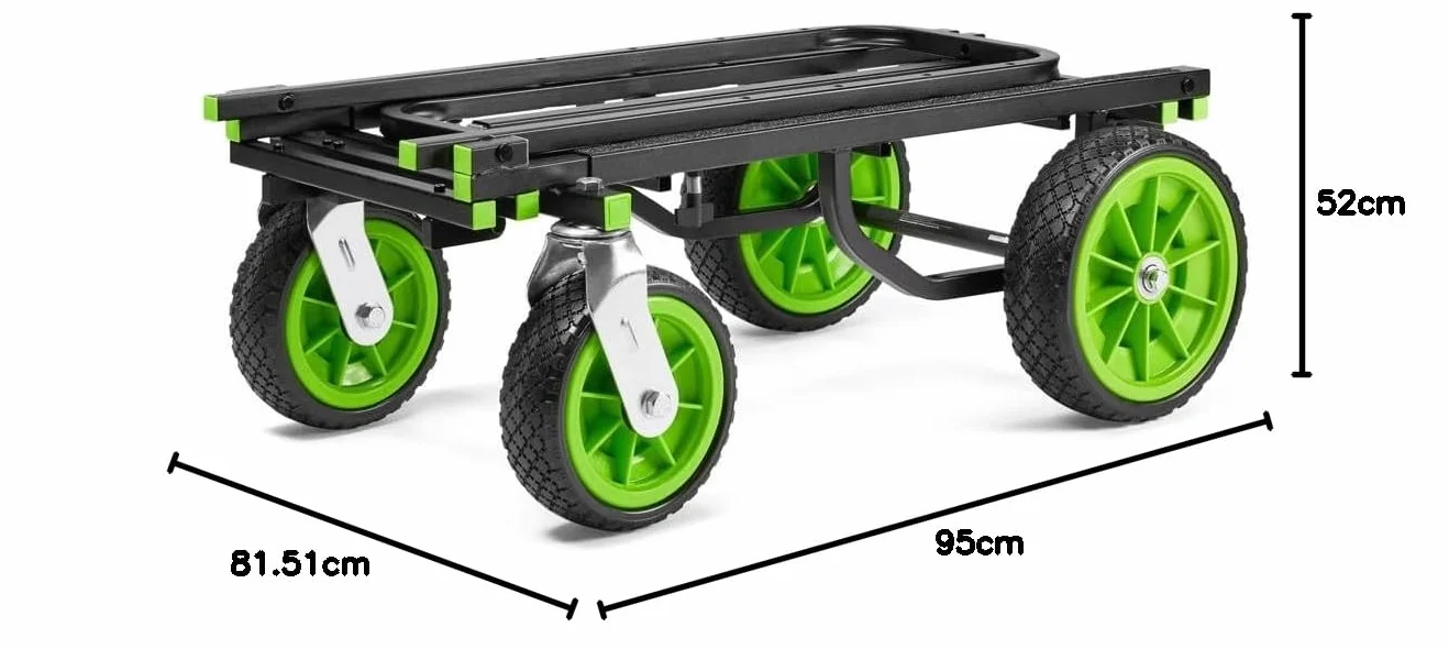Gravity CART L 01 B – wózek wielofunkcyjny (duży), wózek platformowy o nośności do 170 kg, składany, czarny