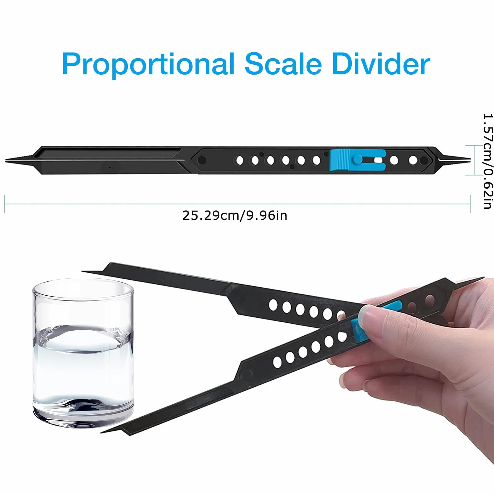 Proportional Scale Divider, 10 Inch Artist Drawing Tool, Adjustable Viewfinder, Precision Alignment Sturdy Visual Guide for Artists, Students, Architects, 25.3cm