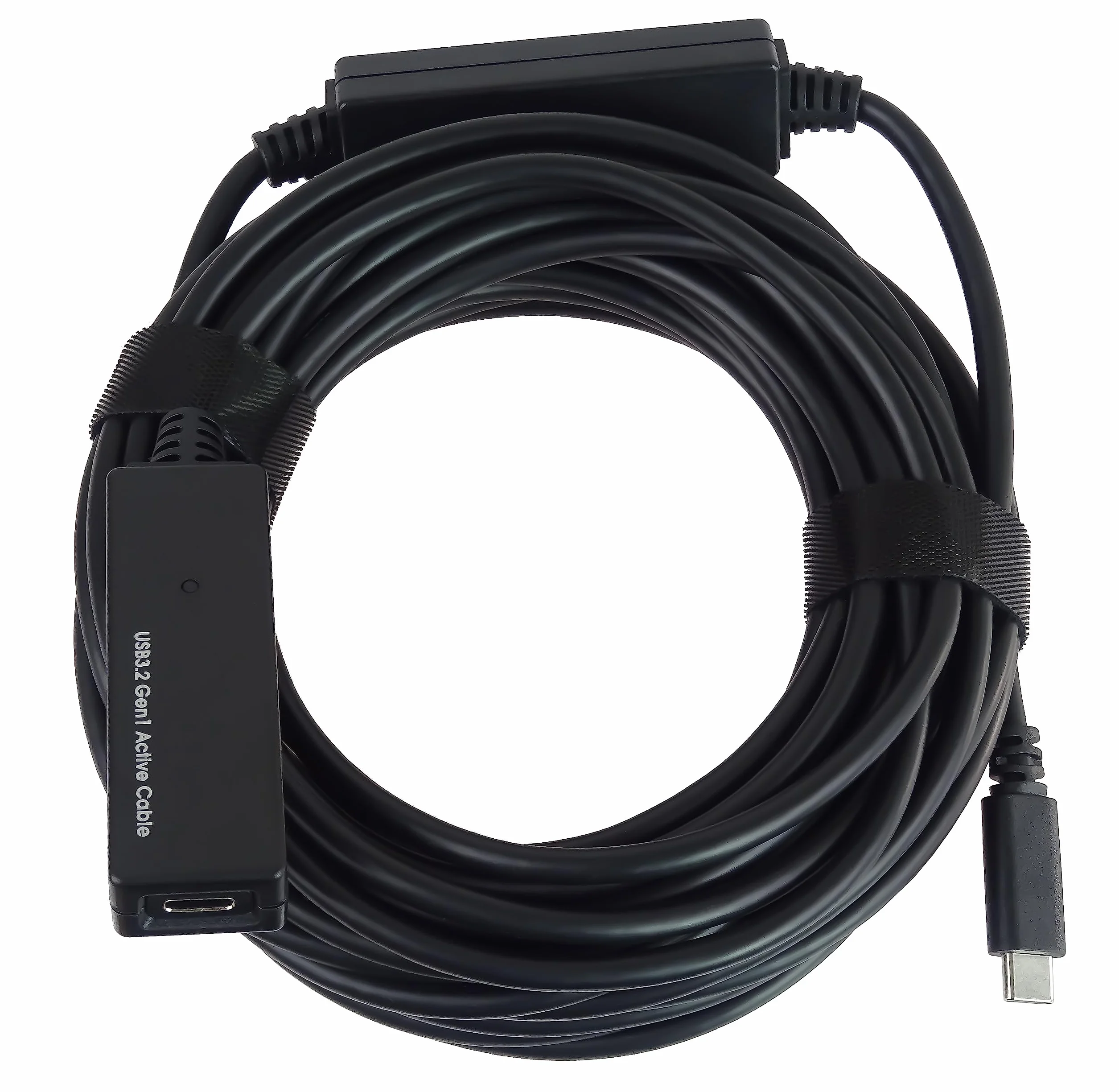 PremiumCord Aktywny Przedłużacz SuperSpeed ​​USB 3.2 Gen1 z Repeaterem, 10 m, USB Typu C Żeński do Typu C Męski, 5 Gbit/s, 2x Ekranowany, Awg20/28, Czarny, Długość 10 m