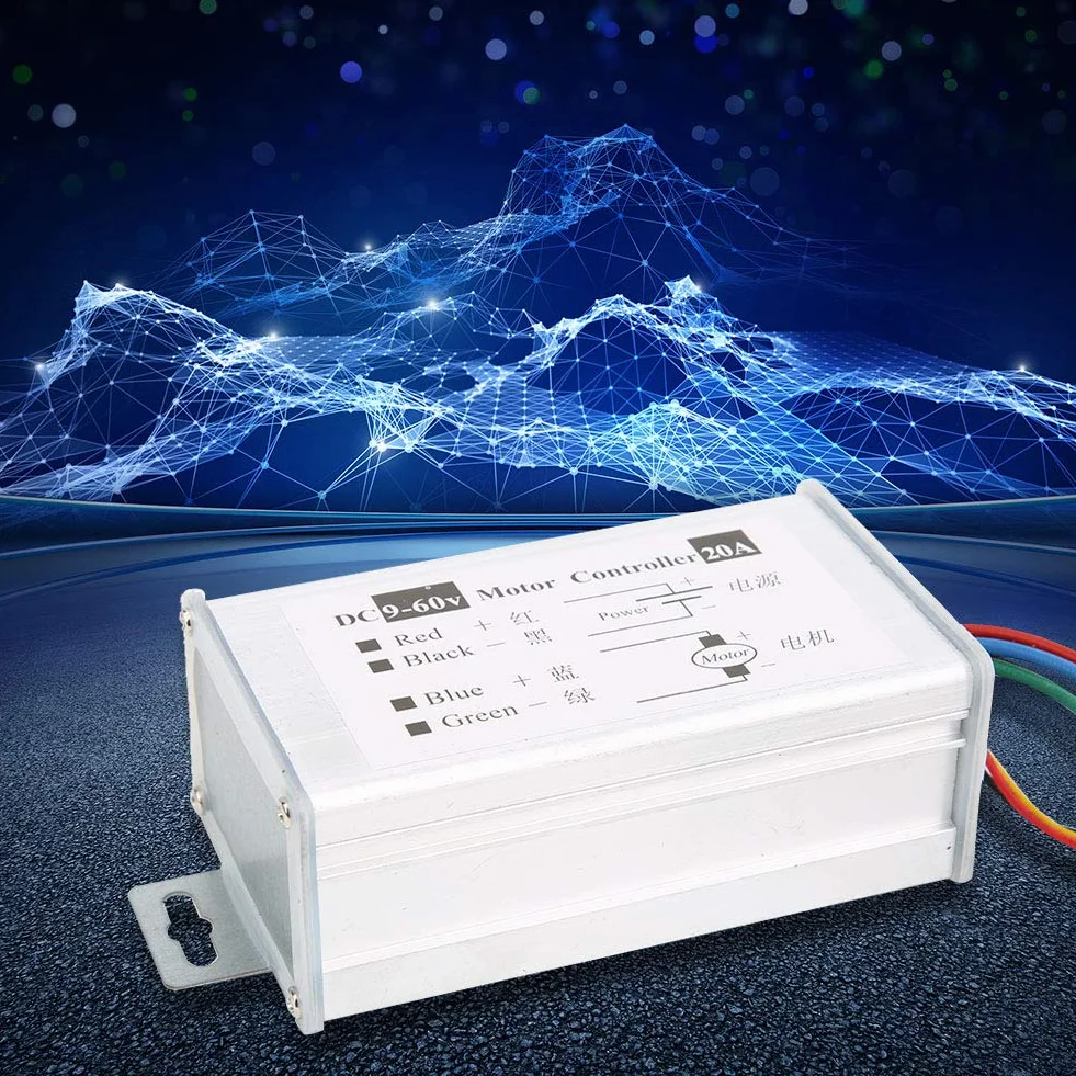 Sterownik Prędkości Silnika PWM 1200W DC9-60V 0-20A z Metalową Obudową