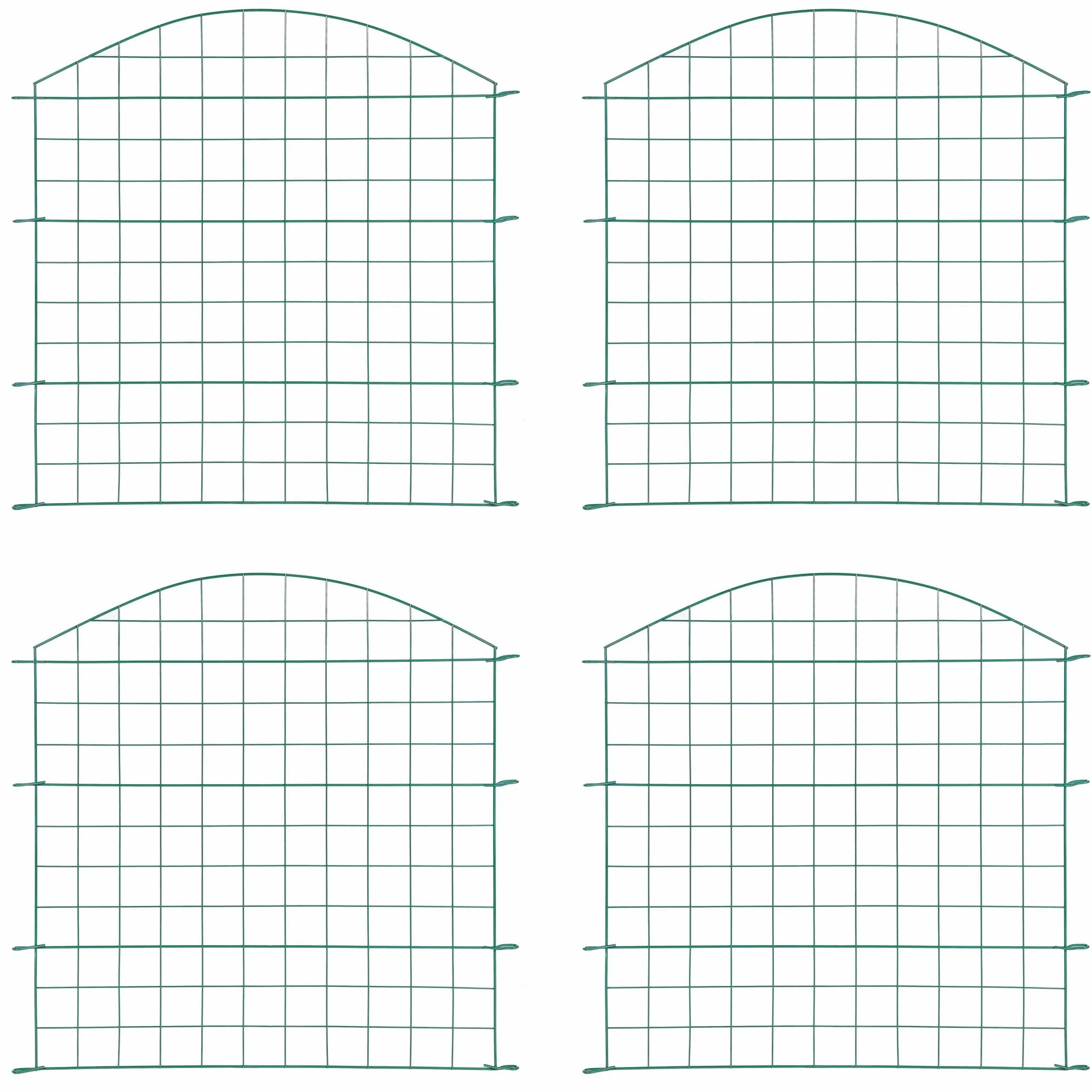 Wiltec Panele ogrodzeniowe 5 szt. zielone drut żelazny oczka 65x65mm