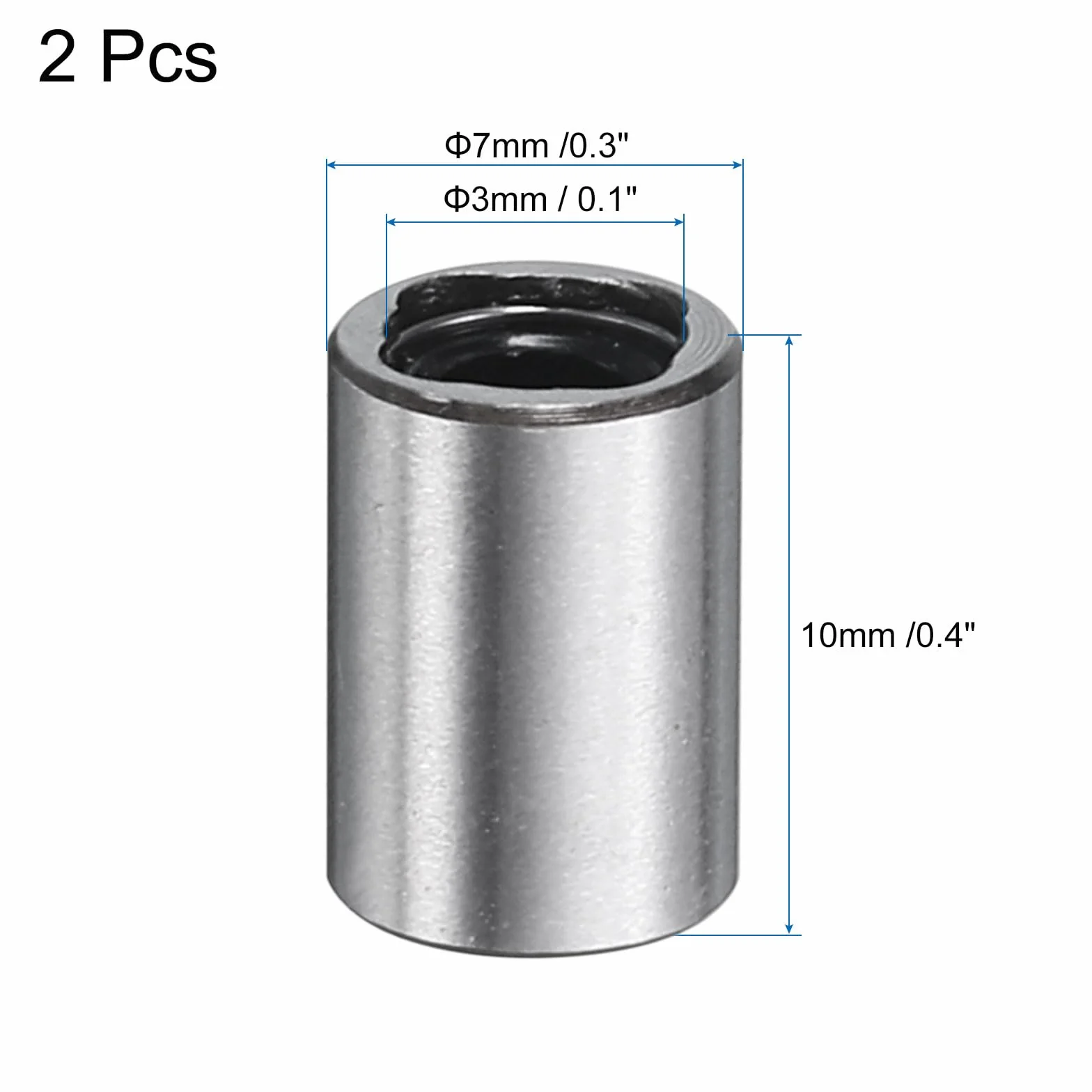 QUARKZMAN 2 szt. LM3UU łożysko liniowe 3 mm ID 7 mm OD 10 mm długość liniowe łożyska kulkowe podwójne uszczelnione stalowe gumowe do drukarki 3D maszyna do pakowania żywności