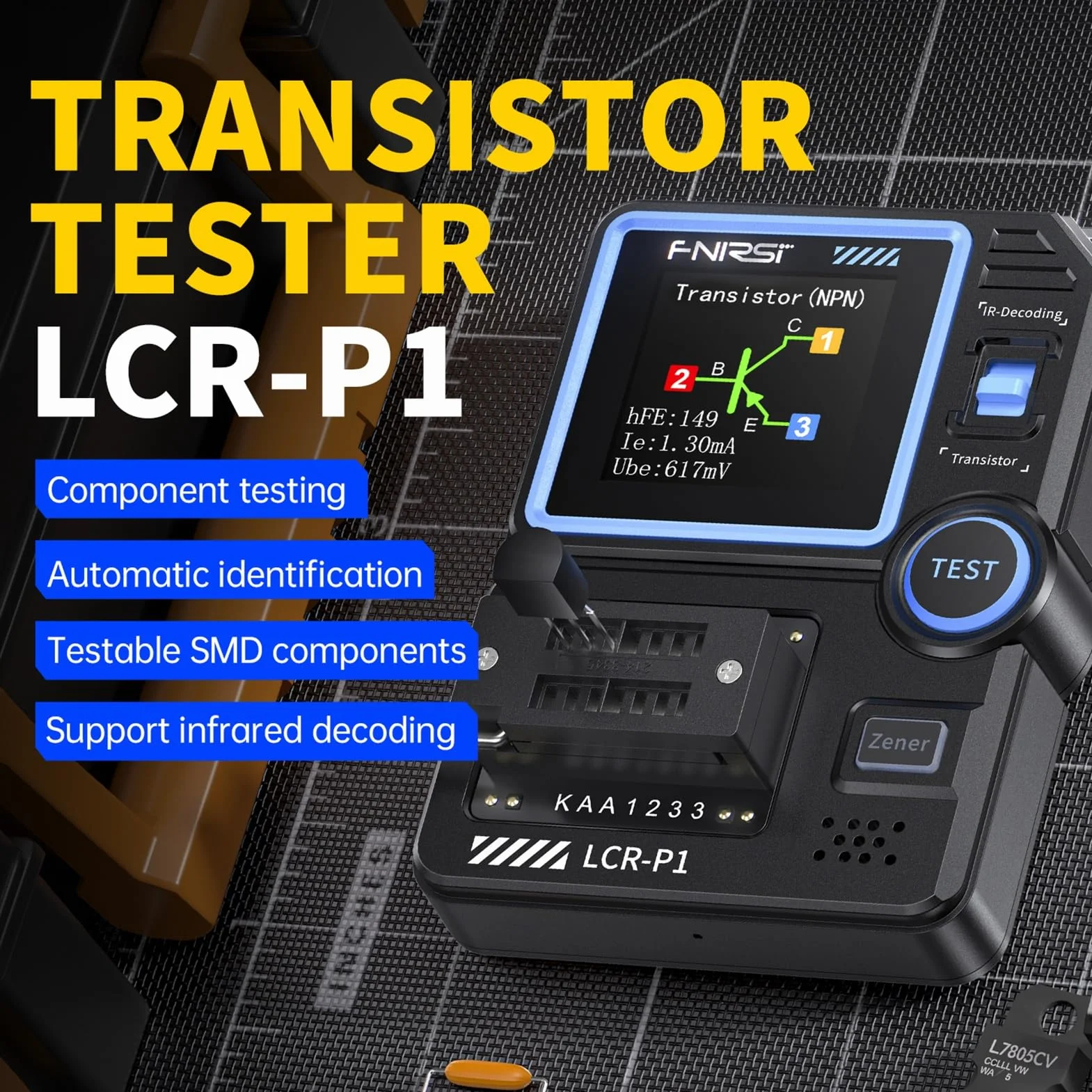 DEWIN LCR-P1 Tester tranzystorowy wielofunkcyjny kondensator rezystor