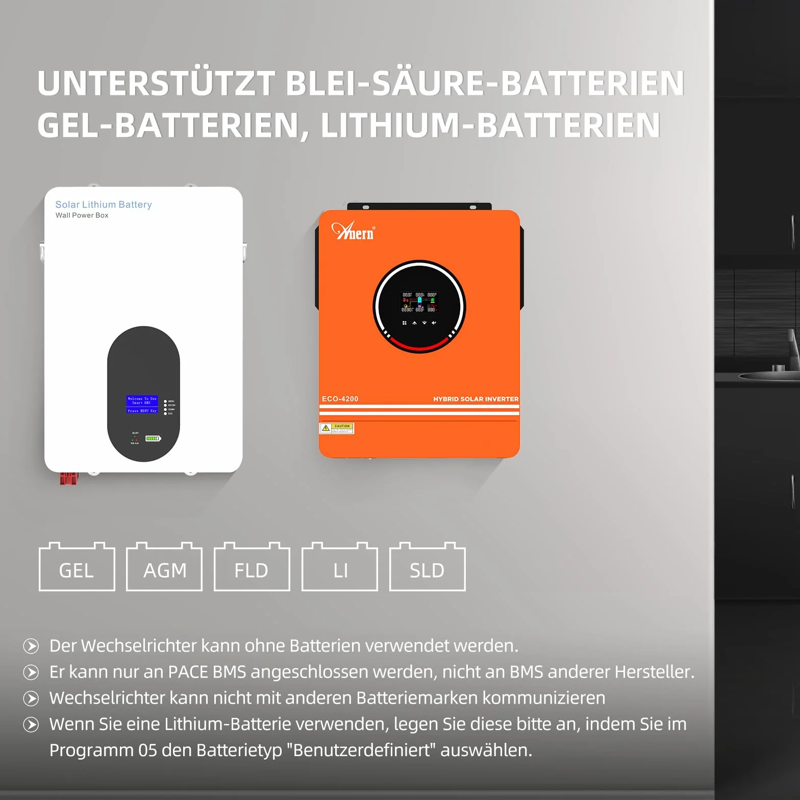 Anern Hybrydowy falownik solarny 4200 W z modułem WiFi 24 V DC na 220 V/230 V AC z regulatorem solarnym 120 A MPPT maks. wejście PV 500 V, praca z bateriami kwasowo-ołowiowymi i litowymi 24 V