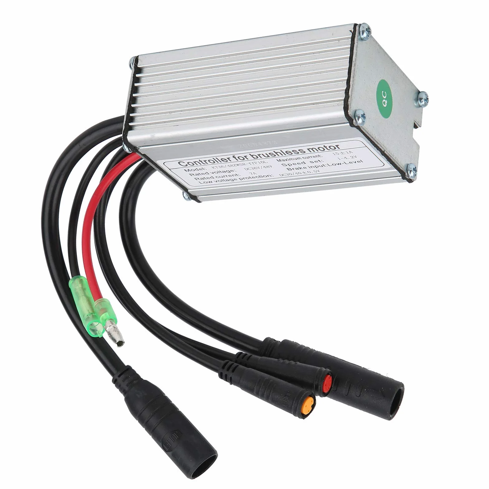 36 V/48 V elektryczny kontroler rowerowy, 8,2 x 5,33 cm, 3,2 x 2,1", 6 rurek 36/48 V KT do 15 A, wodoodporny sterownik silnika z linią świetlną, do rowerów i skuterów elektrycznych