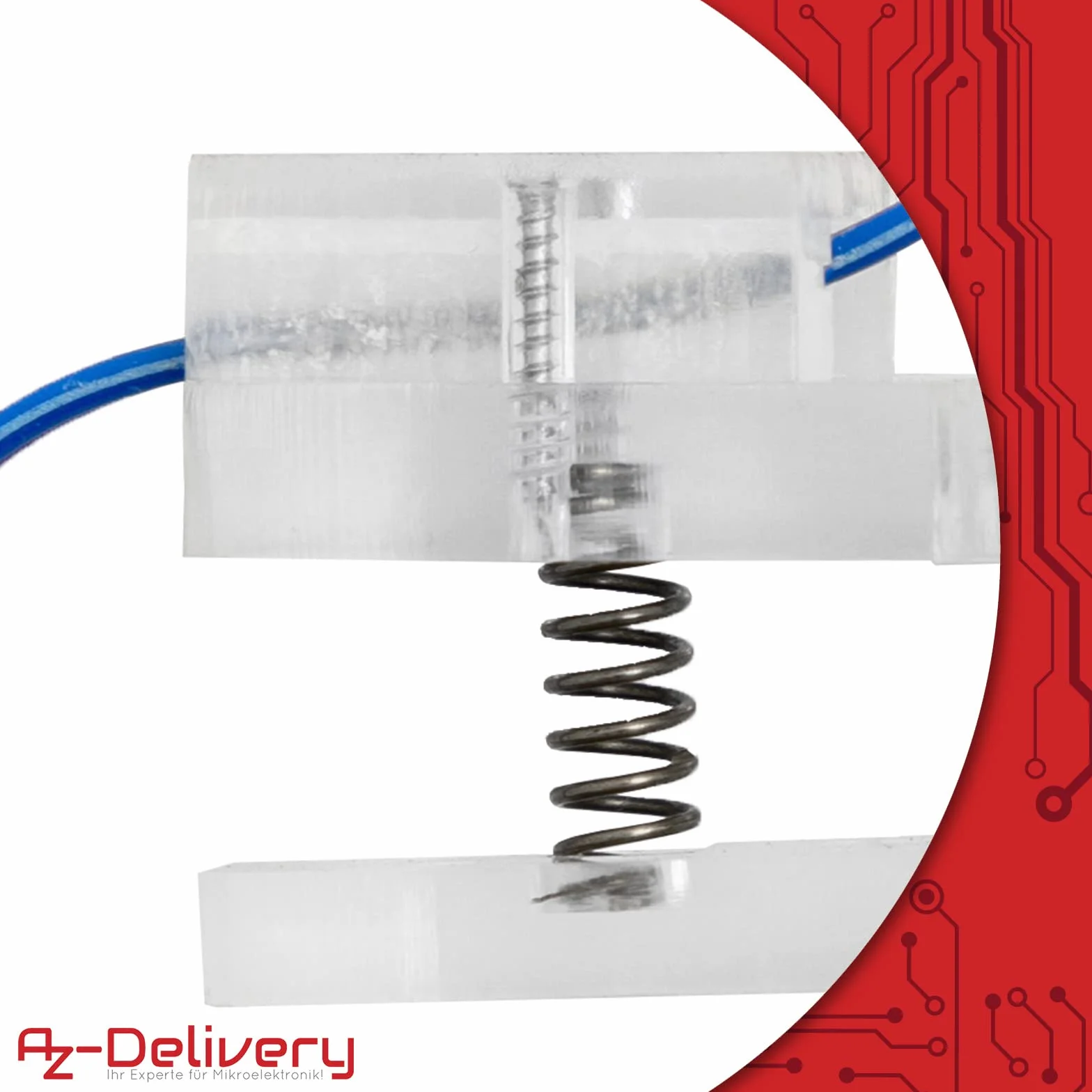 AZDelivery 4-pinowy programator I2C moduł narzędzie testowe PCB zacisk 1 x 4P pozłacane szpilki pogo