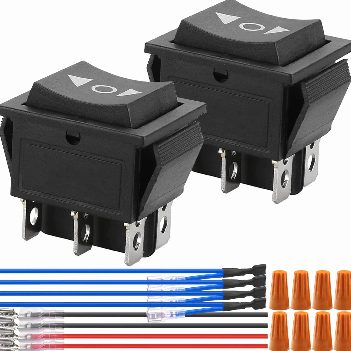 Przełącznik kołyskowy DPDT 6-pinowy 3 pozycje ON/OFF/ON Chwilowy DC 12V 10A AC110V-220V 2 szt