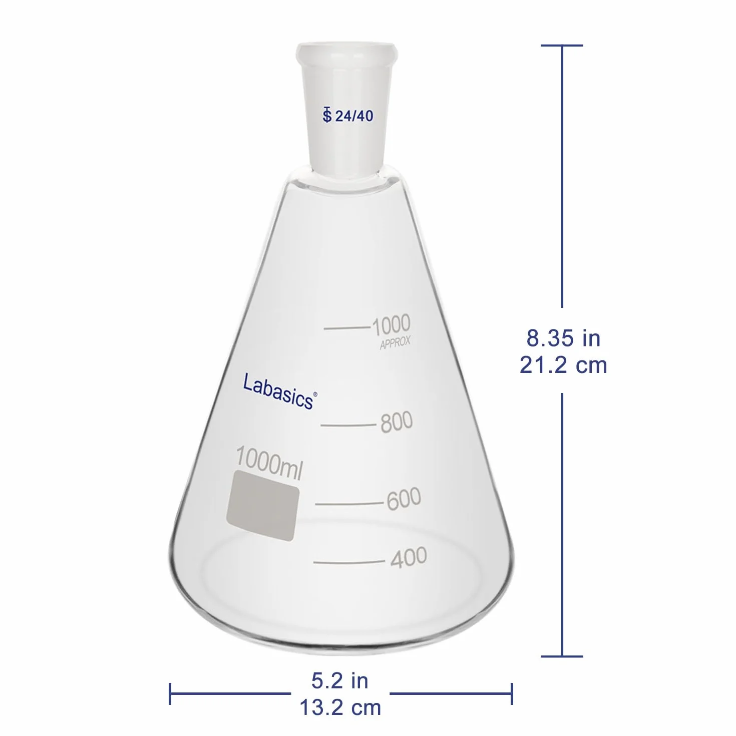 Labasics Kolba Erlenmeyera 1000 ml Szkło Borokrzemianowe 24/40 Standard Taper