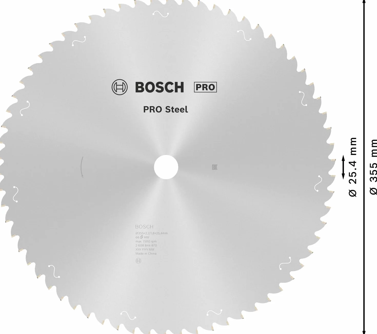 Bosch 1x Tarcza pilarska PRO Steel do przewodowych stołowych pił tarczowych do pracy na sucho (do Stal, Ø mm, Professional Akcesoria Piła kątowa do pracy na sucho)